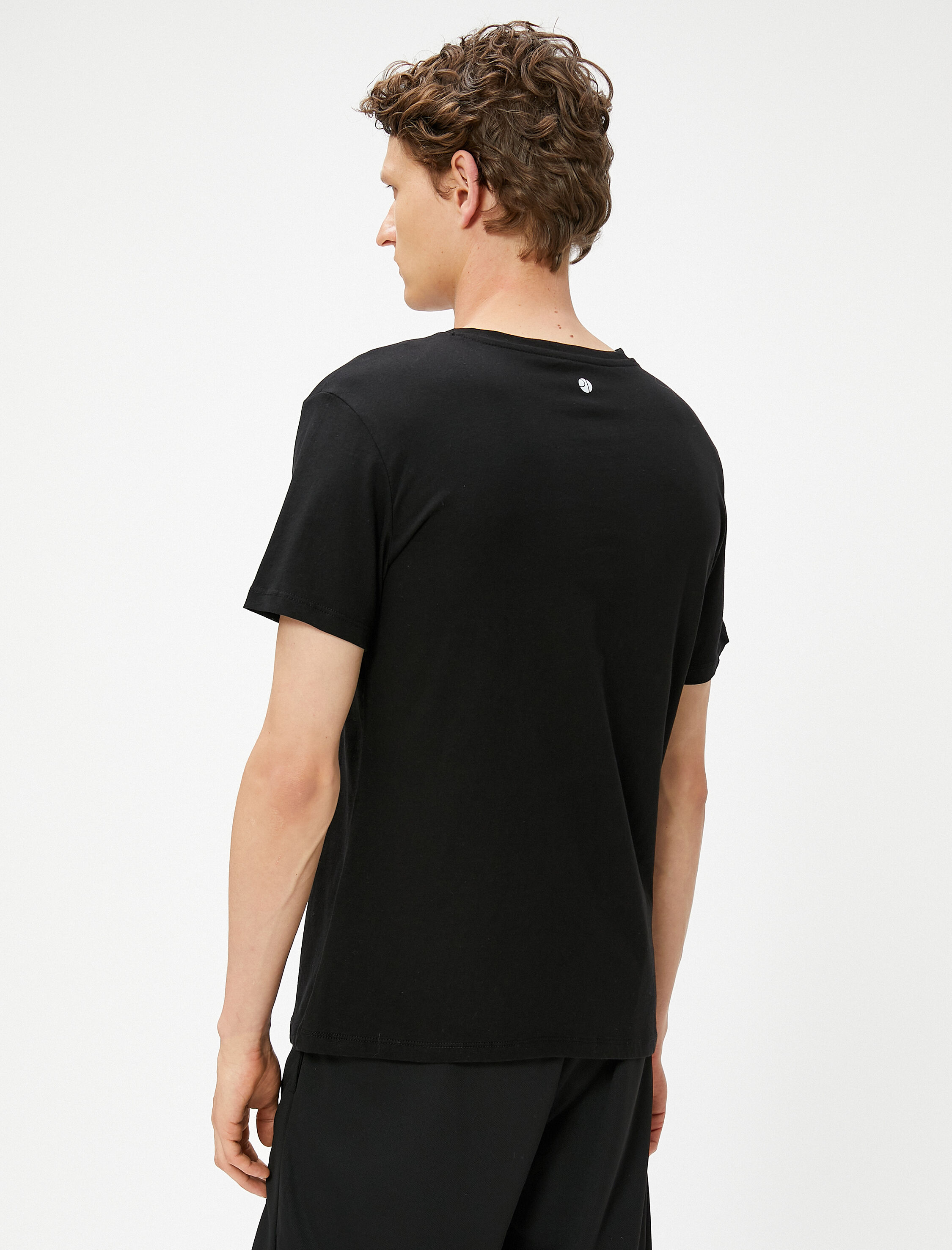   Spor Tişört Slogan Baskılı Bisiklet Yaka Pamuklu