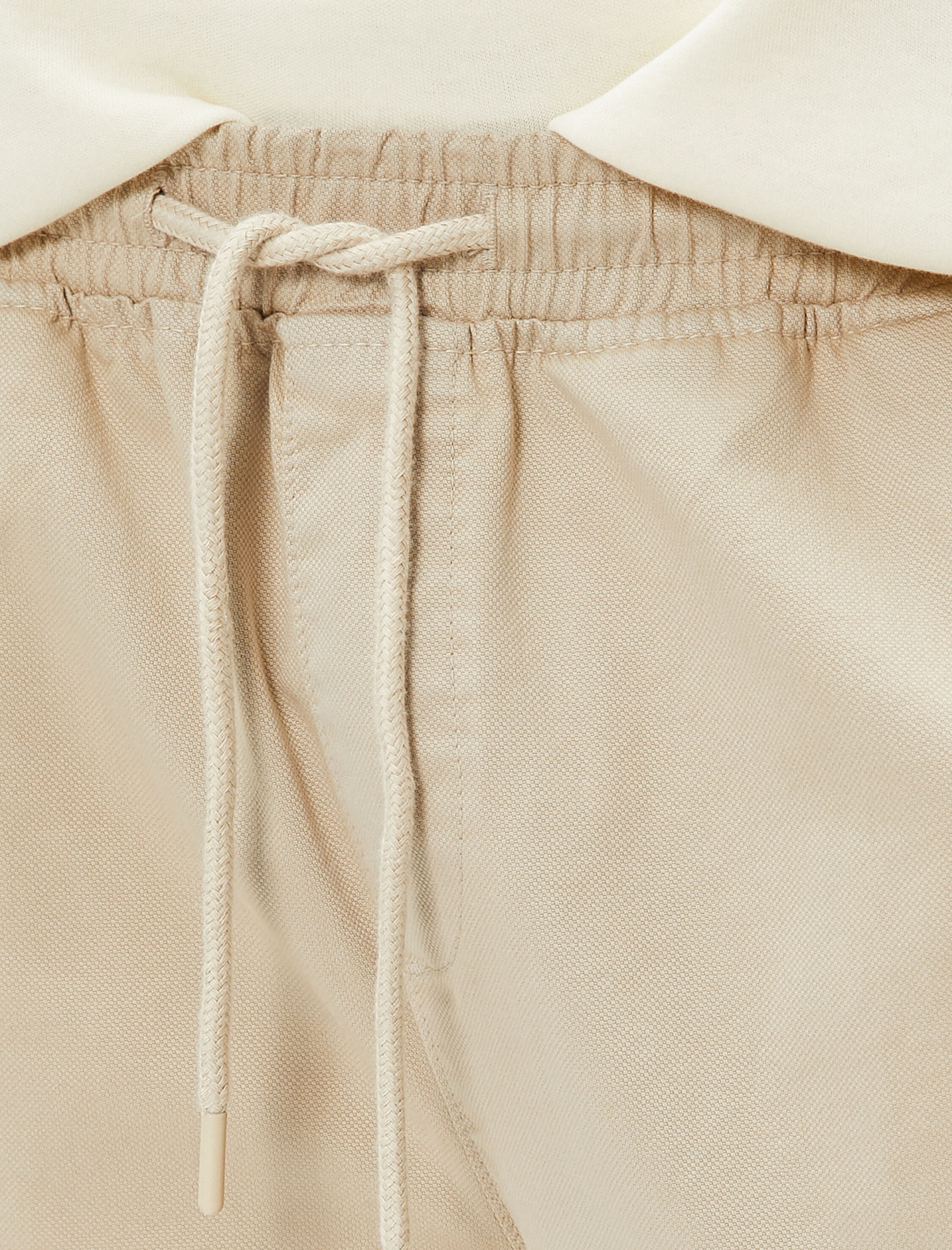   Kanvas Pantolon Jogger Beli Bağcıklı Cep Detaylı Pamuklu