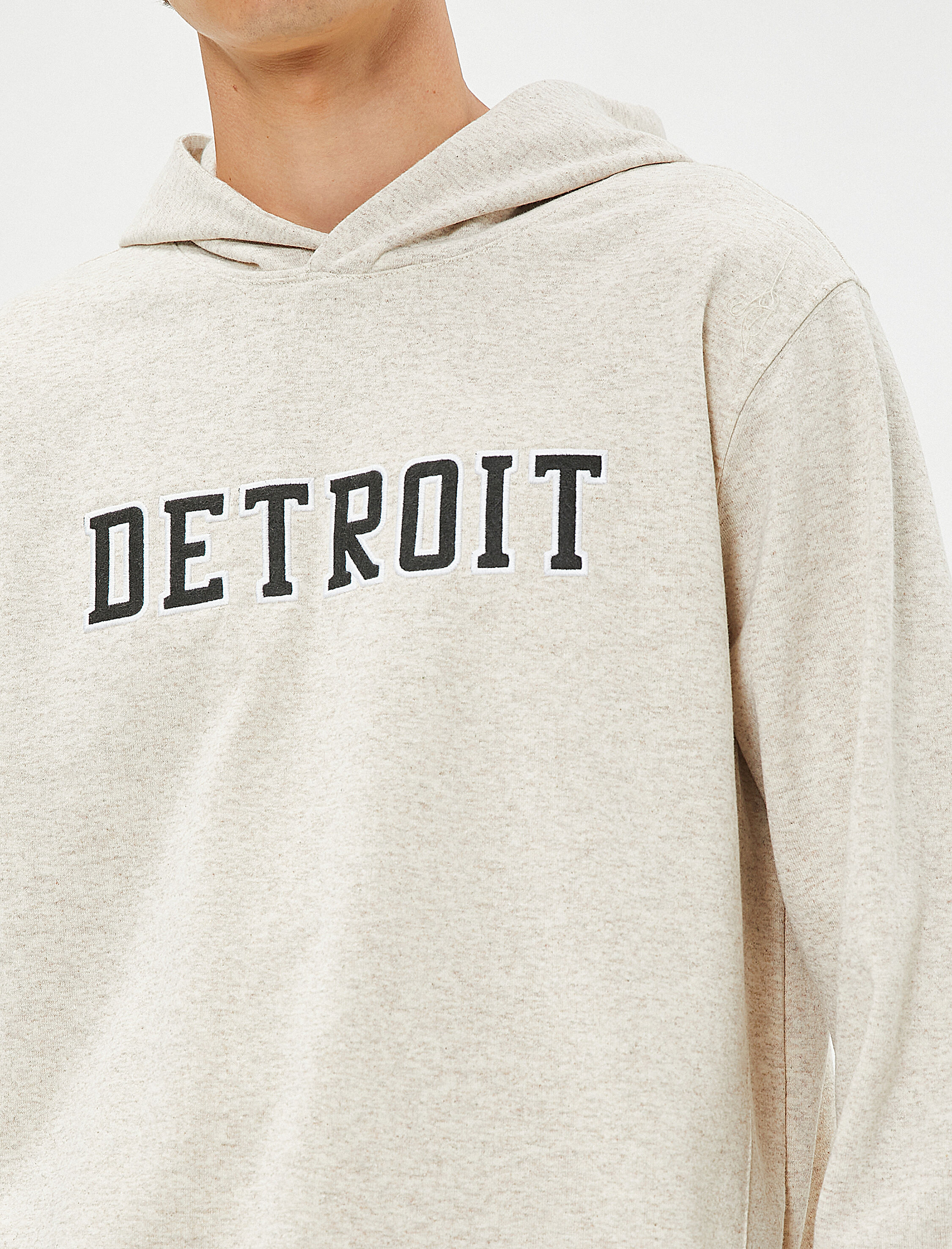   Oversize Hoodie Kolej İşlemeli Uzun Kollu