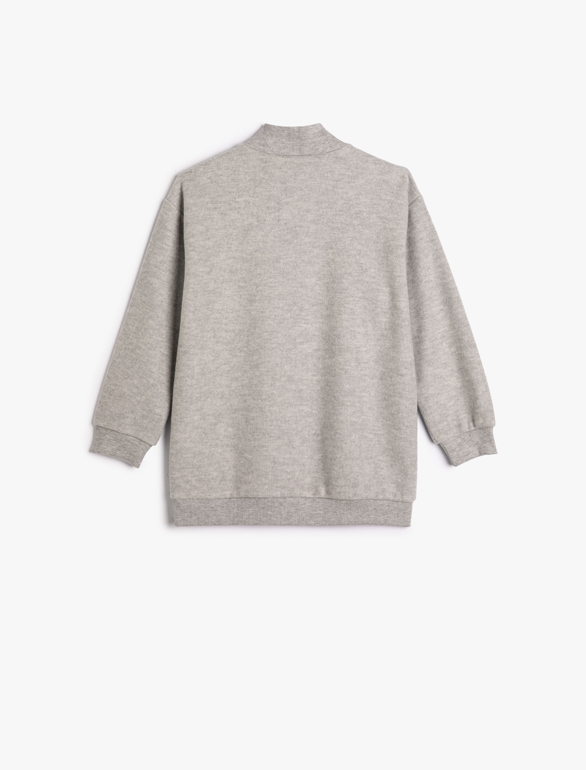  Erkek Çocuk Yarım Fermuarlı Basic Sweatshirt Dik Yaka Kaşkorse Yumuşak Dokulu