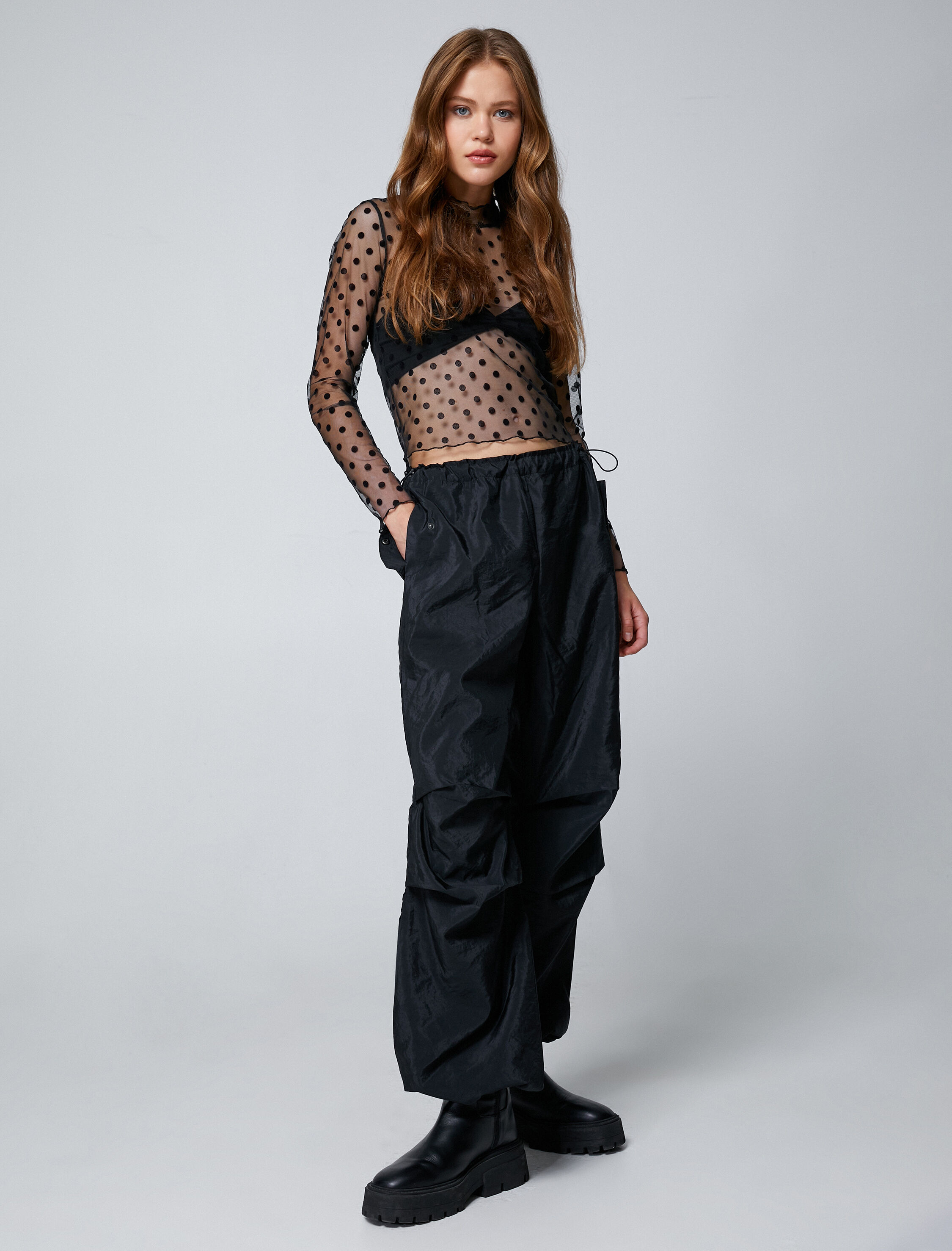   Paraşüt Pantolon Cep Detaylı Stoperli Çıtçıt Kapama