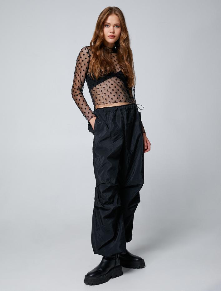  Paraşüt Pantolon Cep Detaylı Stoperli Çıtçıt Kapama