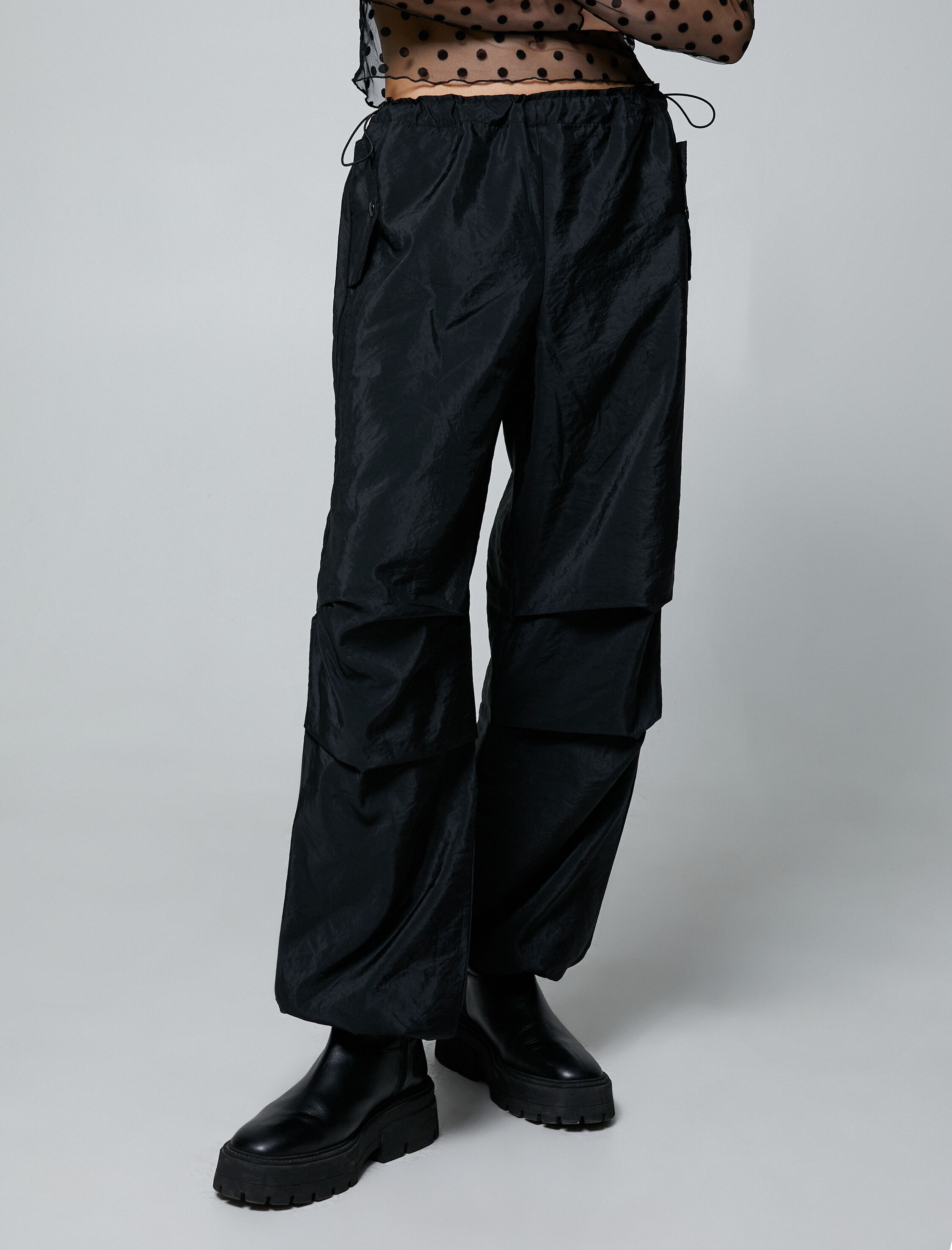   Paraşüt Pantolon Cep Detaylı Stoperli Çıtçıt Kapama