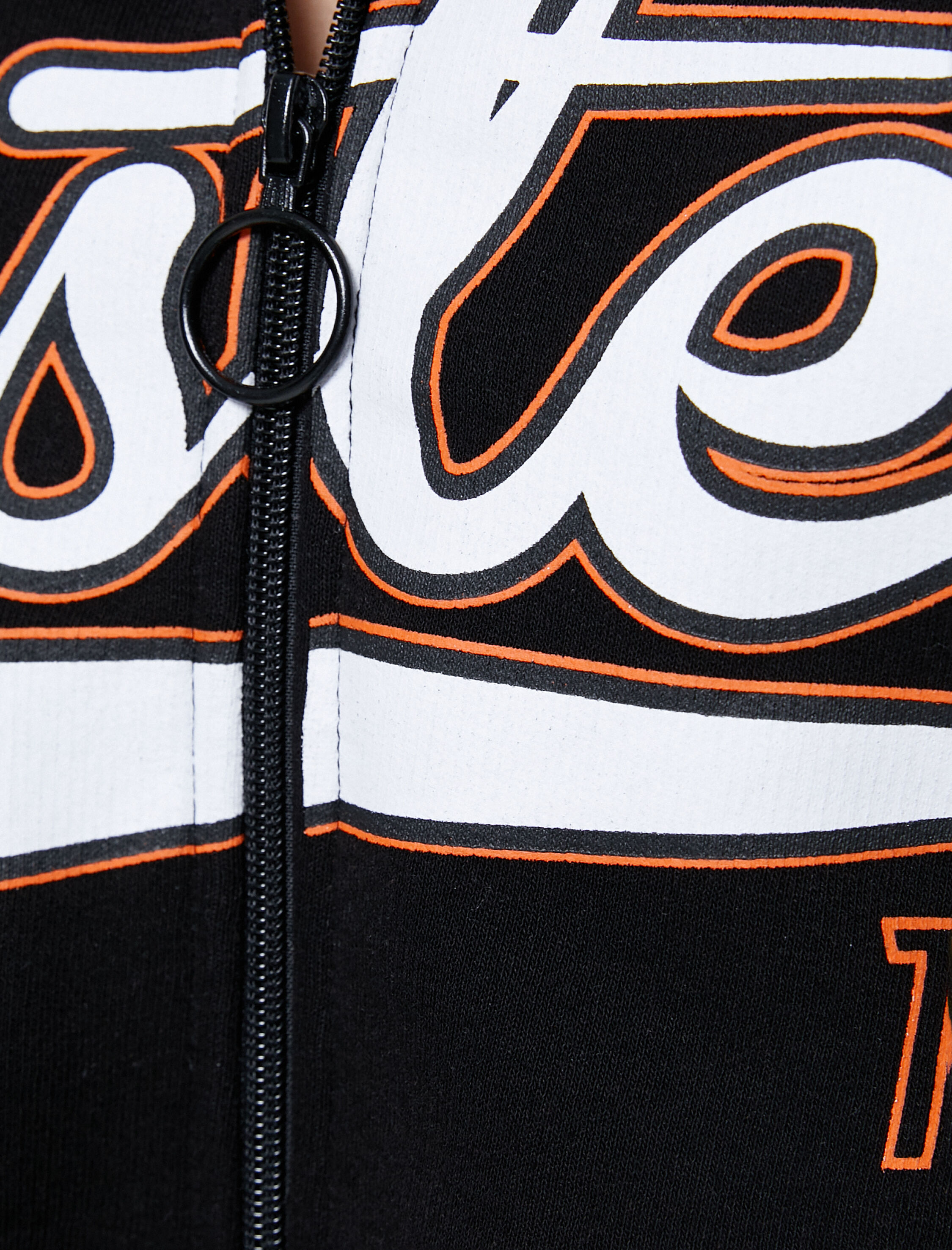   Şardonlu Crop Sweatshirt Kapüşonlu Fermuarlı Nakışlı Asimetrik Kesim