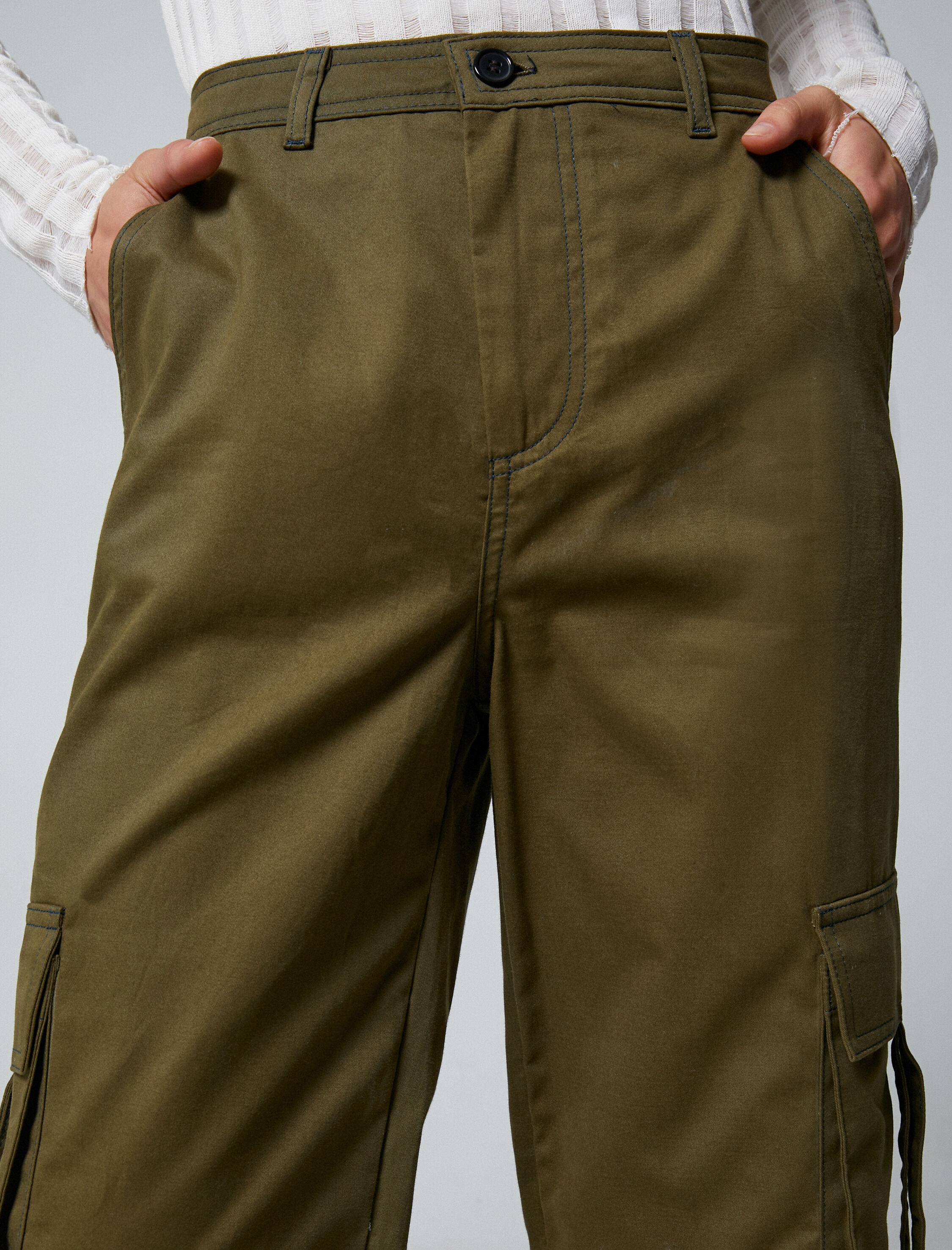   Kargo Pantolon Düz Paça Cep Detaylı Normal Bel