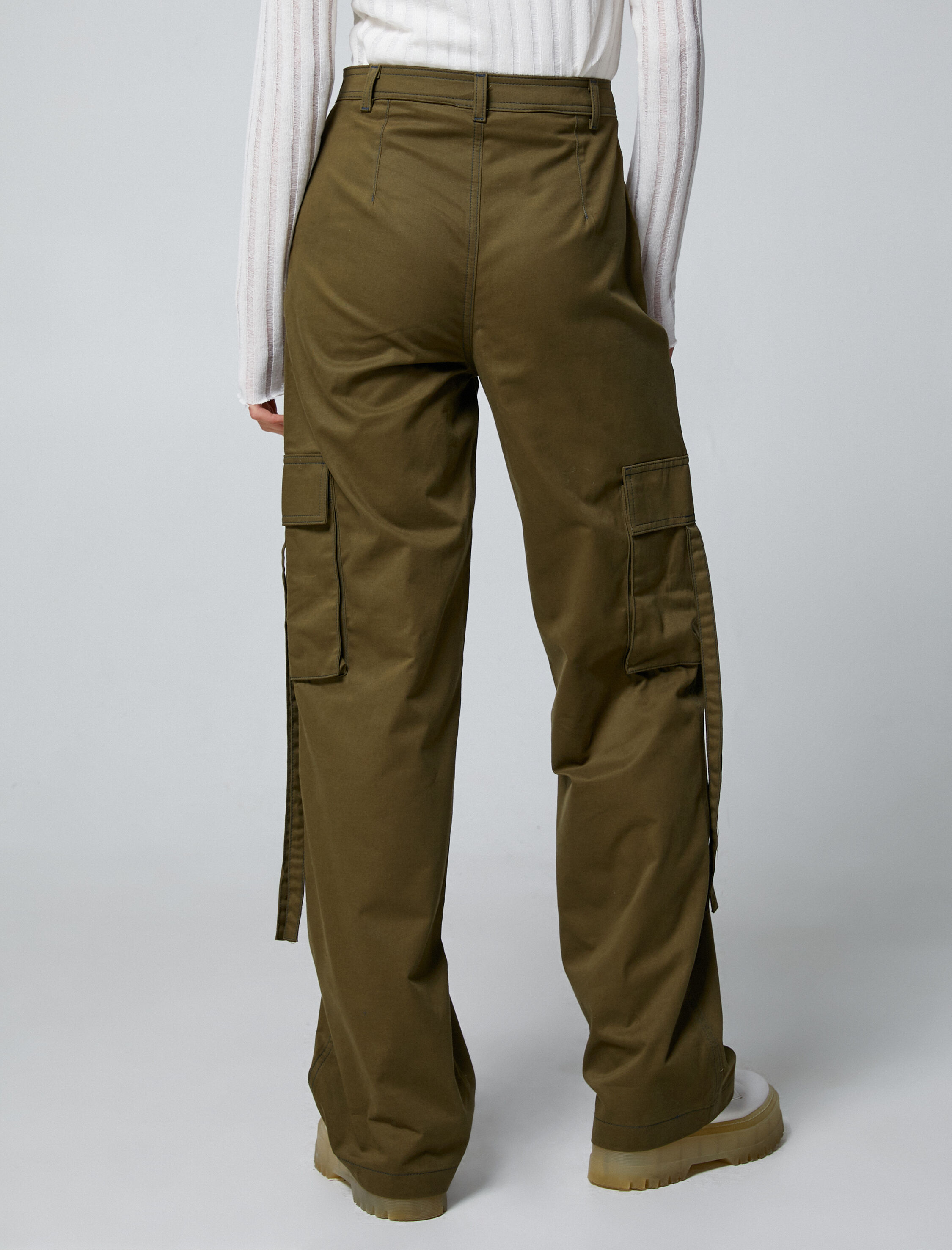   Kargo Pantolon Düz Paça Cep Detaylı Normal Bel