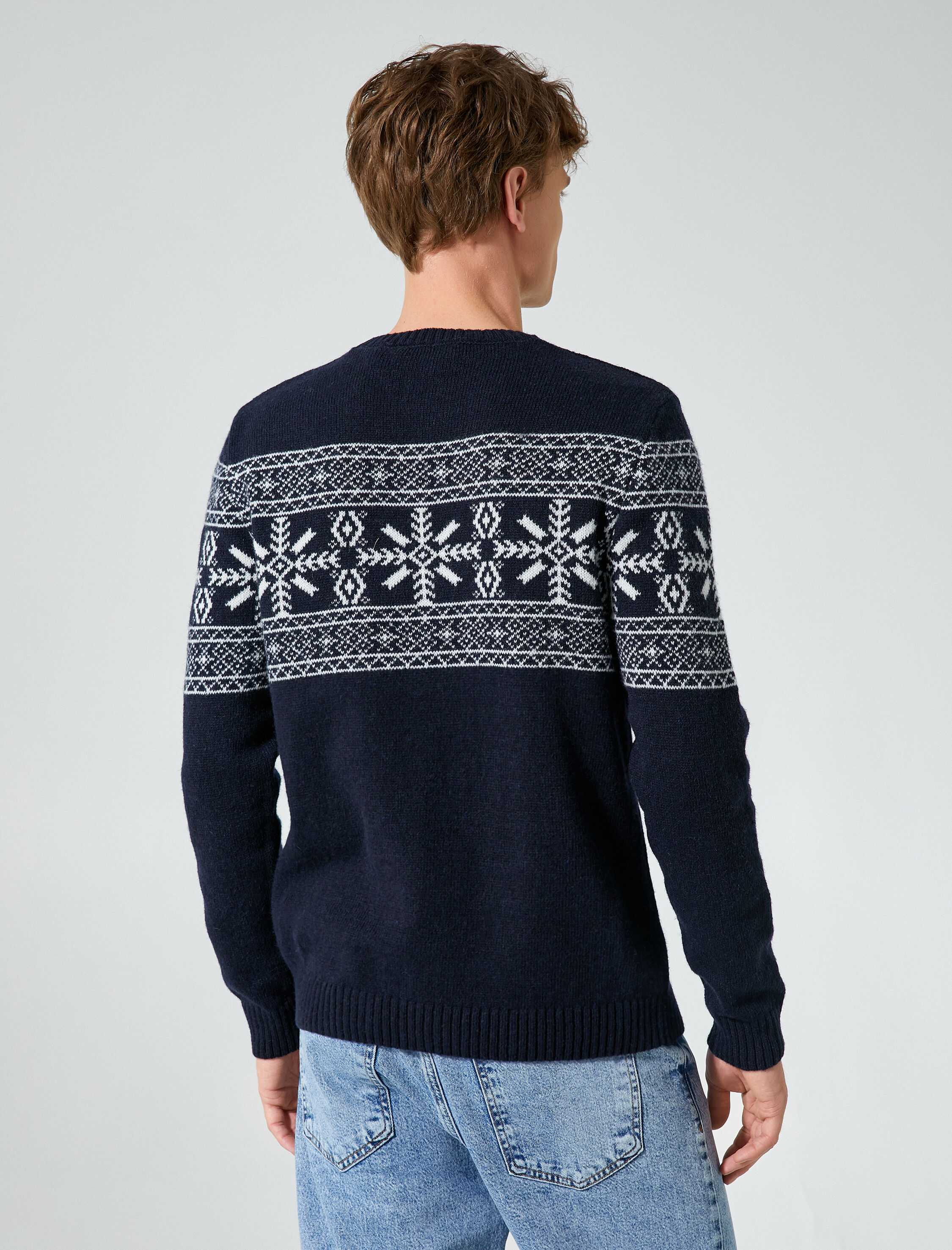   Bisiklet Yaka Kazak Etnik Desenli