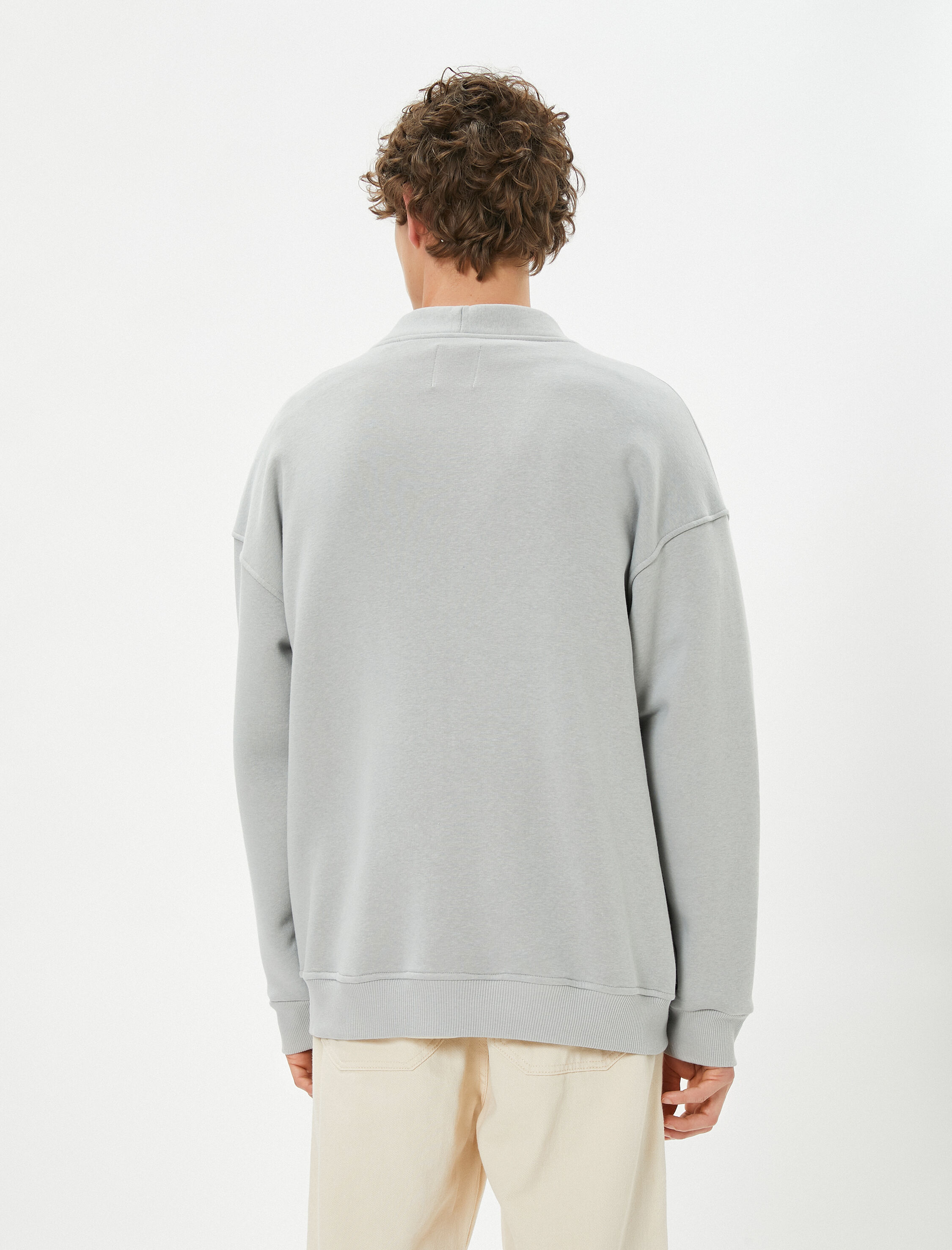 V Yaka Ceket Cep Detaylı Düğmeli Şardonlu