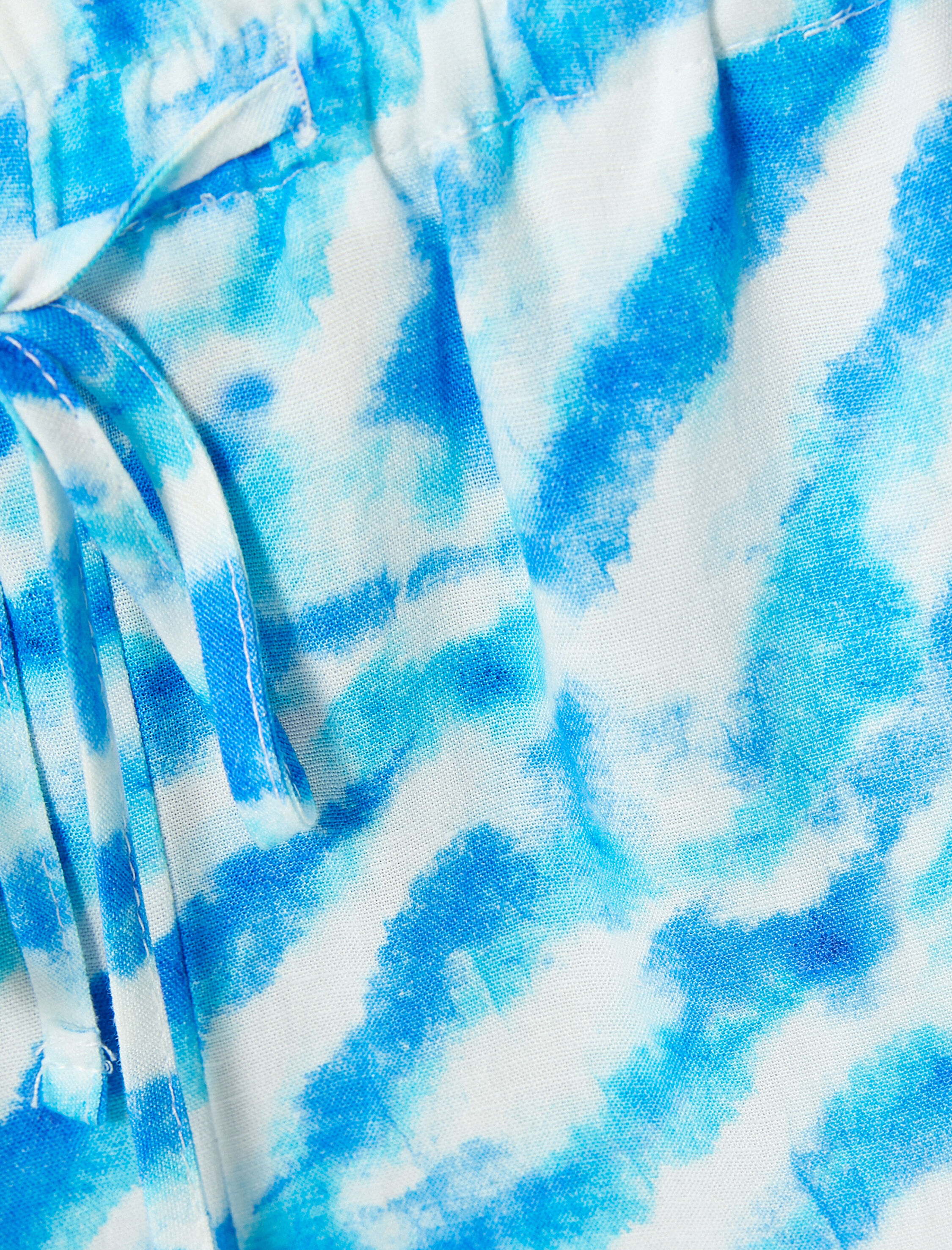   Koton X Şahika Ercümen - Keten Karışımlı Bol Paça Pantolon Cepli Soyut Desenli