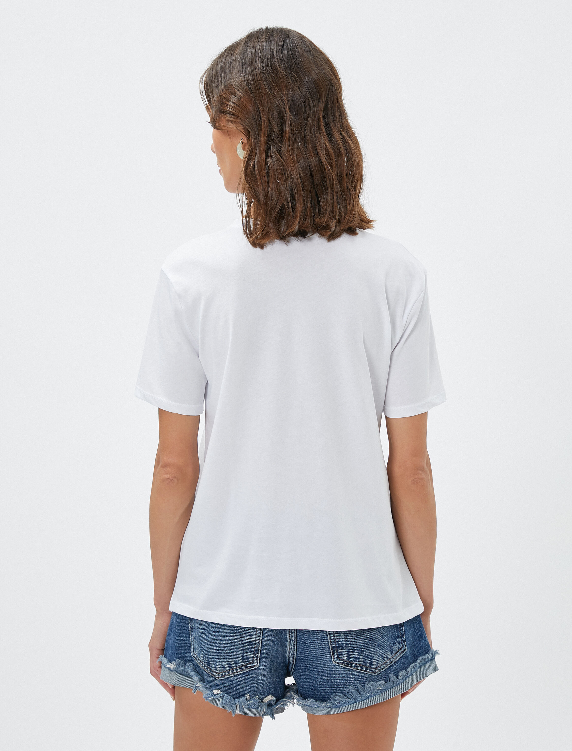   Koton X Şahika Ercümen - Oversize Tişört Kısa Kollu Bisiklet Yaka Baskılı