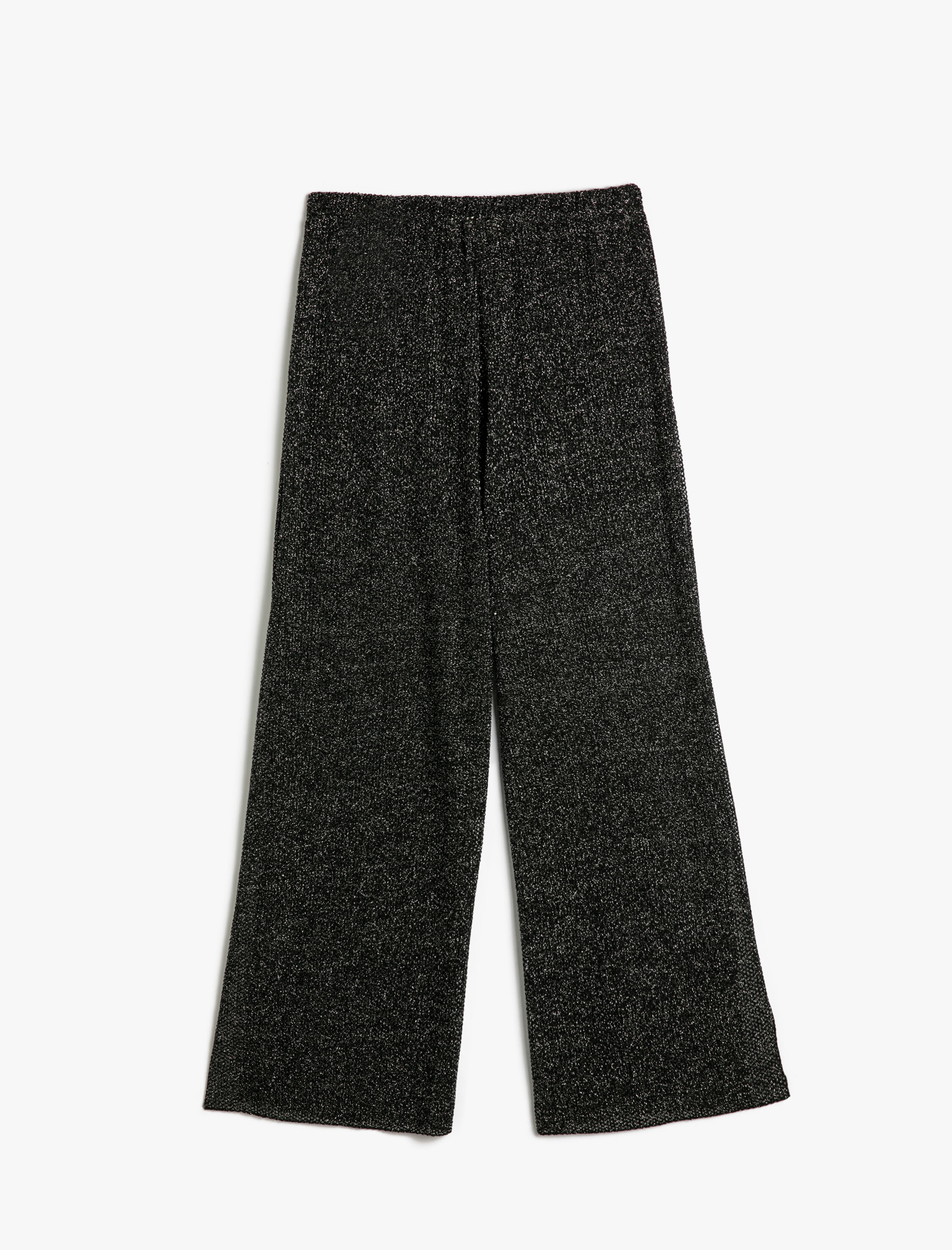   Simli Bol Paça Pantolon Yırtmaç Detaylı