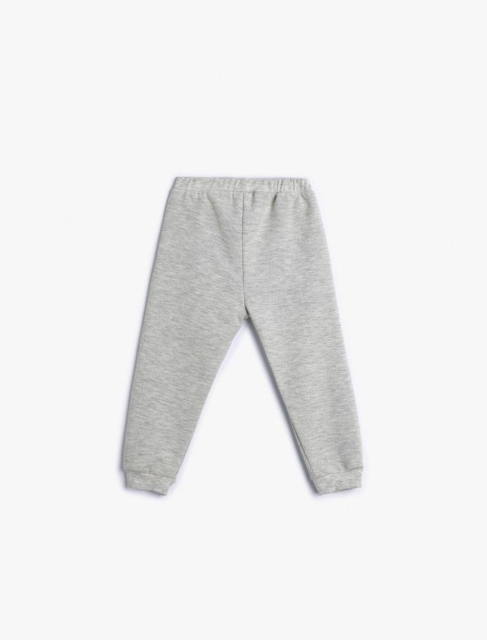 Erkek Bebek Jogger Eşofman Altı Düğme Detaylı Beli Lastikli Pamuklu