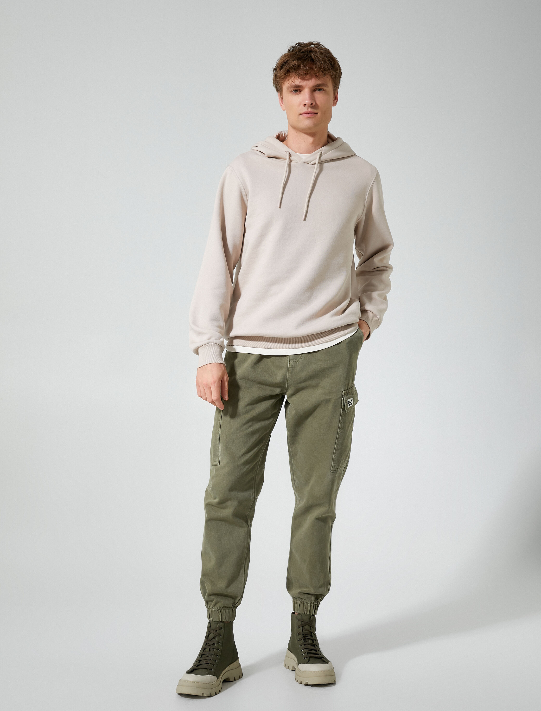   Boru Paça Pantolon Gabardin Beş Cepli Düğmeli Pamuklu