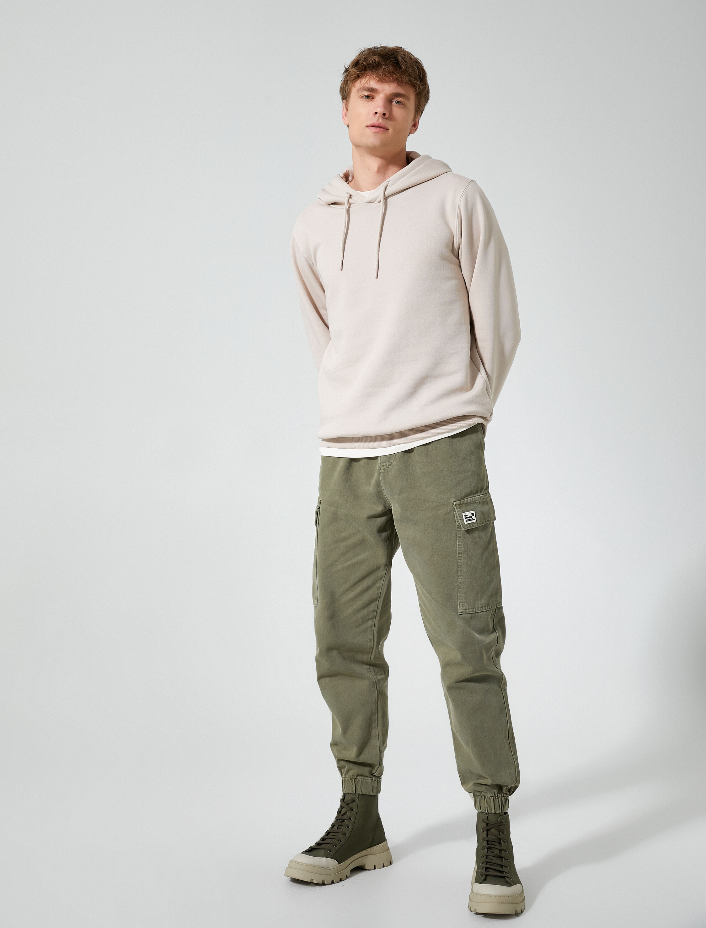   Boru Paça Pantolon Gabardin Beş Cepli Düğmeli Pamuklu