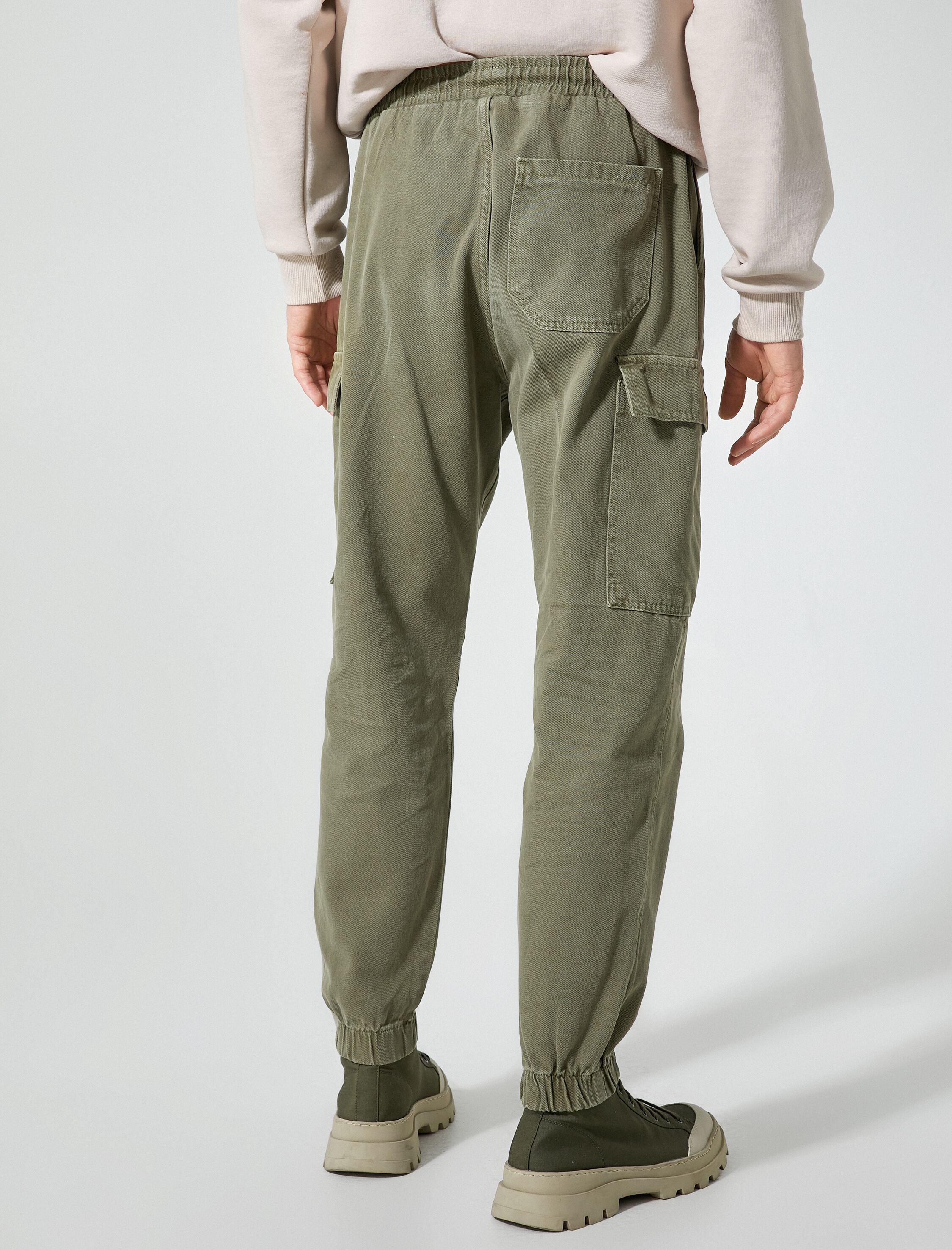   Boru Paça Pantolon Gabardin Beş Cepli Düğmeli Pamuklu