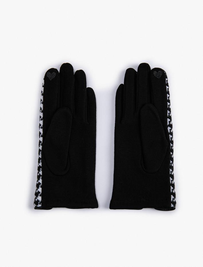 Kadın Tüvit Eldiven Kazayağı Desenli