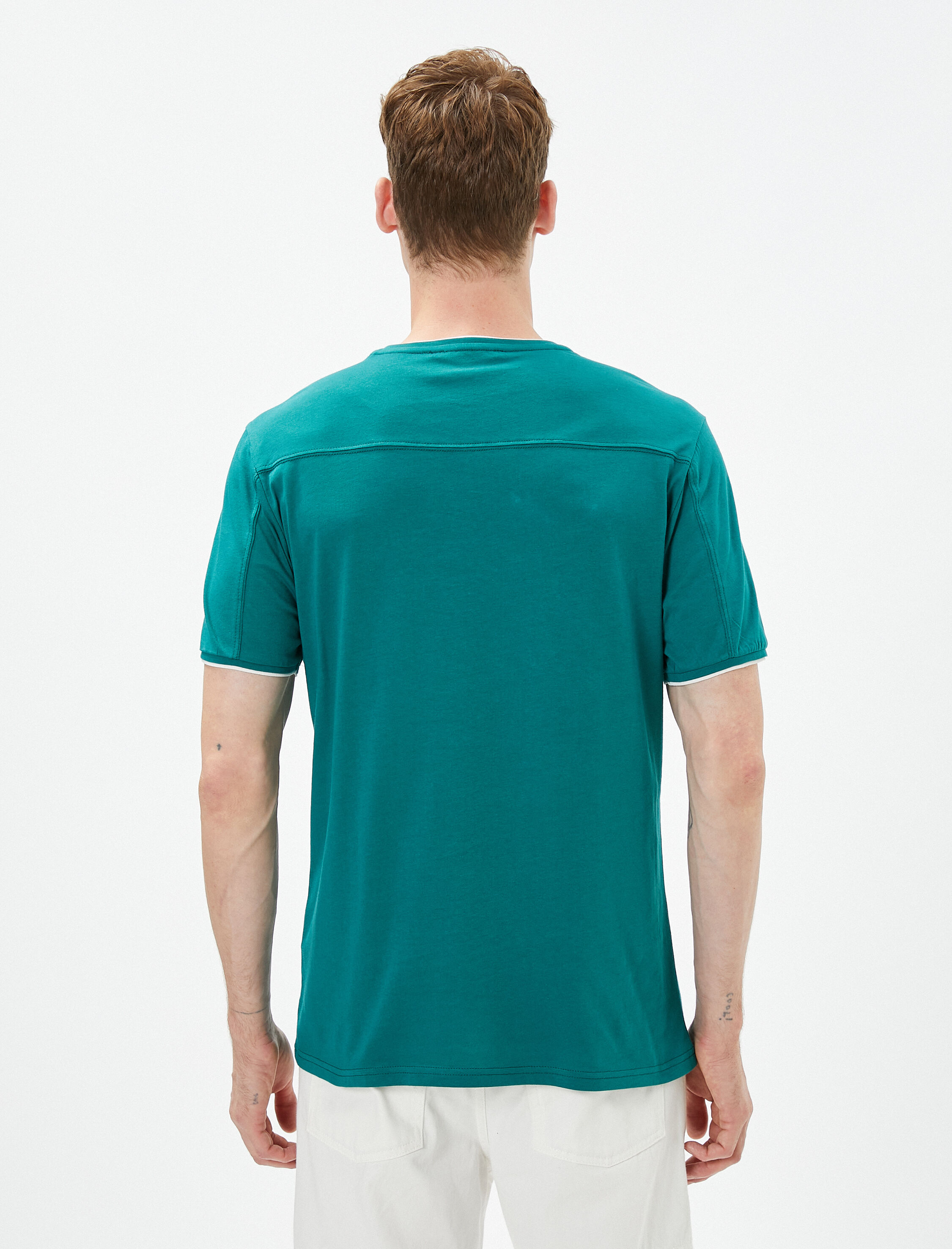   Basic Tişört Bisiklet Yaka Kısa Kollu Pamuklu