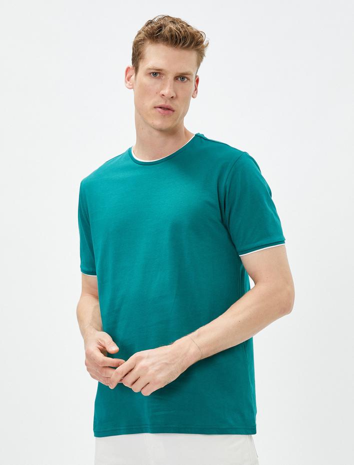  Basic Tişört Bisiklet Yaka Kısa Kollu Pamuklu