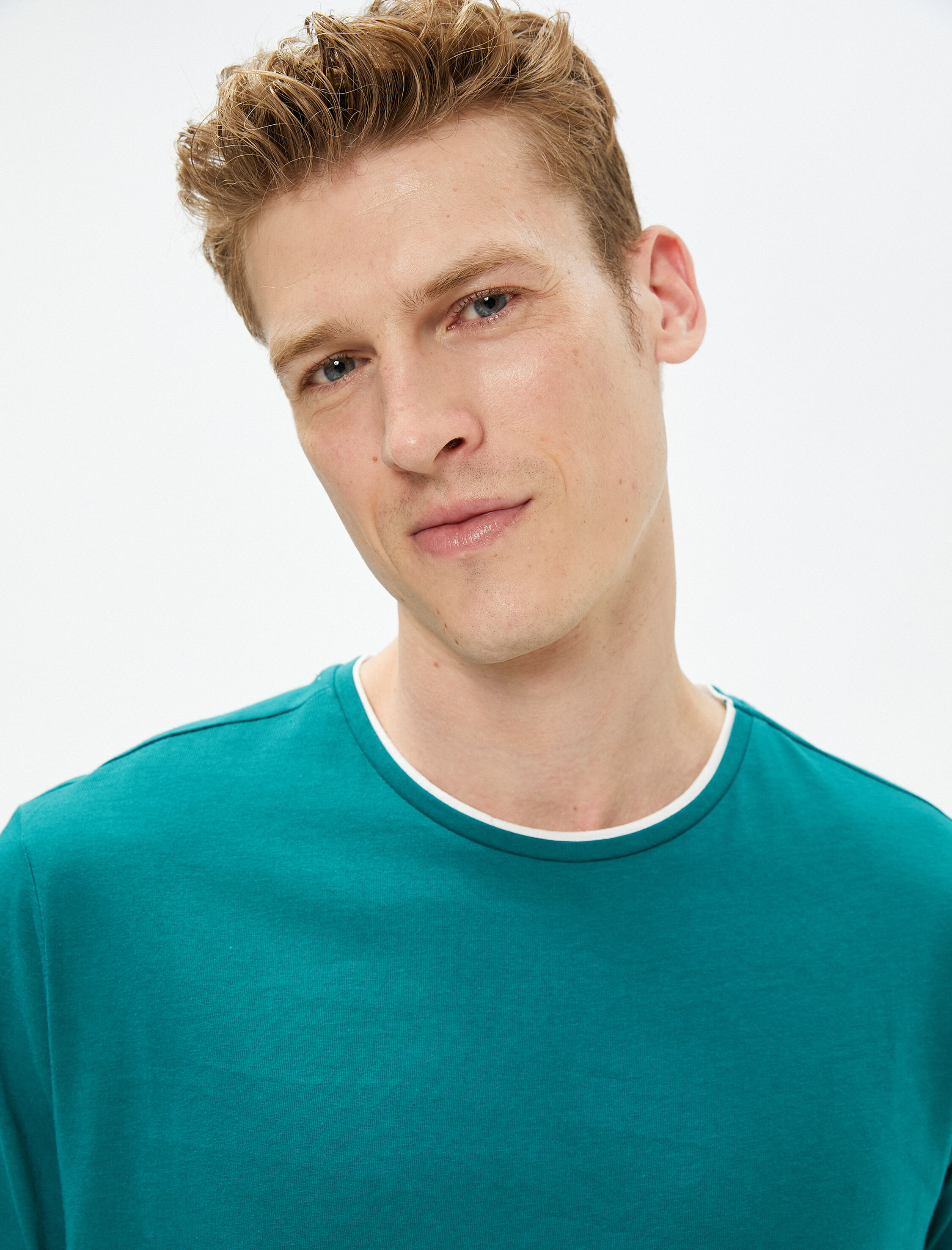   Basic Tişört Bisiklet Yaka Kısa Kollu Pamuklu