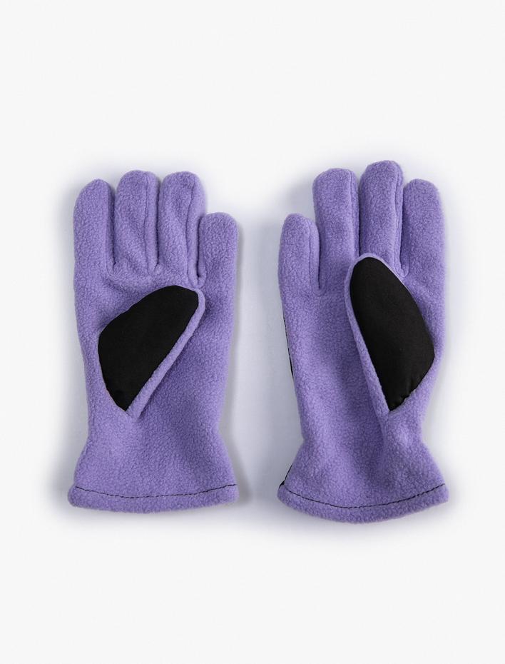 Kız Çocuk Polar Eldiven Renk Kontrastlı