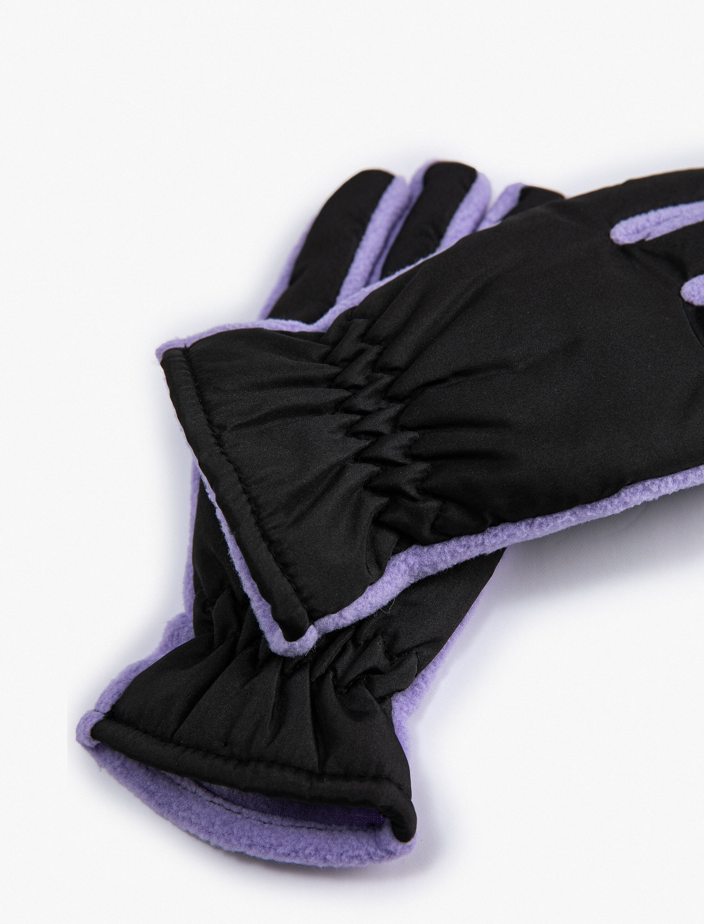  Kız Çocuk Polar Eldiven Renk Kontrastlı