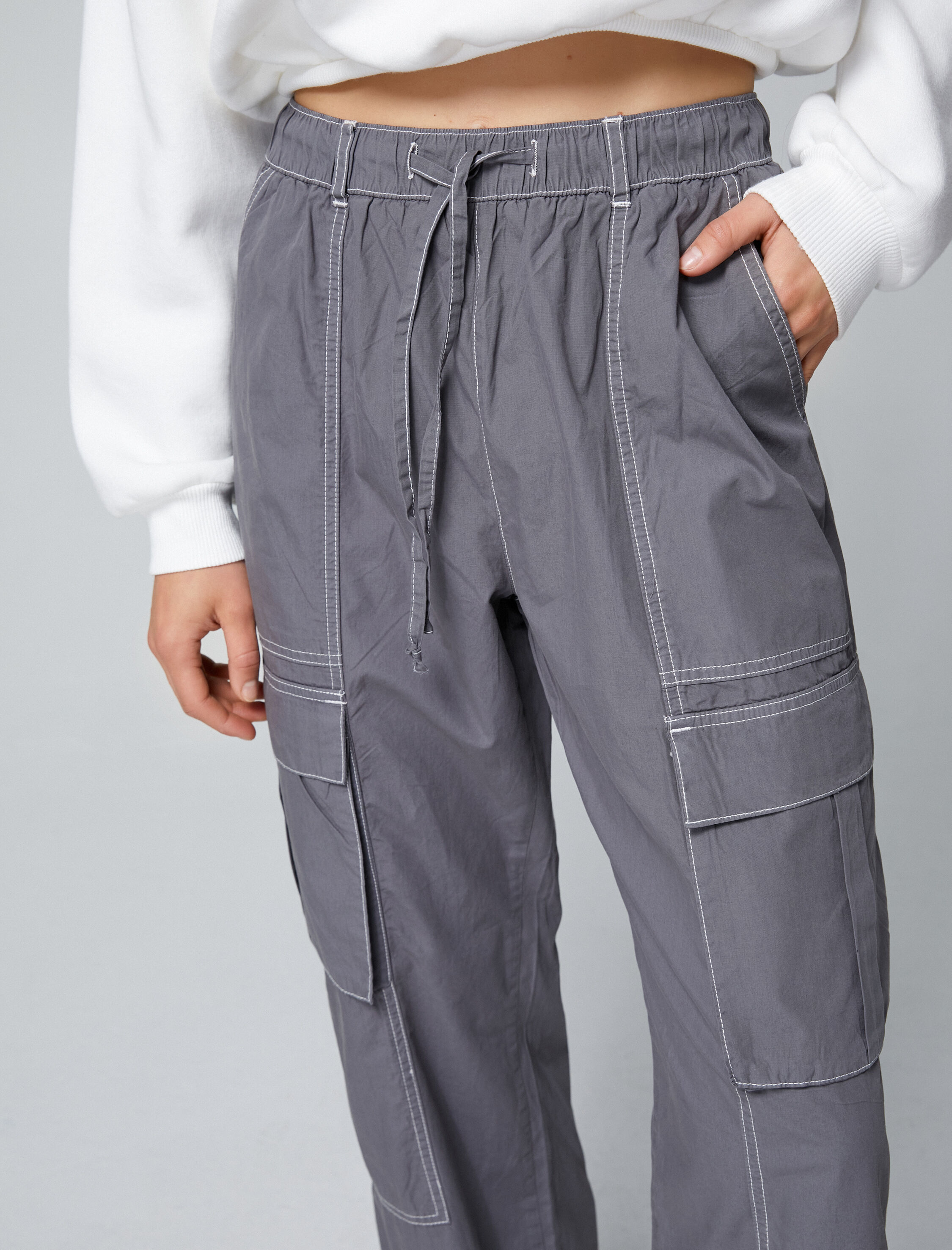   Kargo Paraşüt Pantolon Cep Detaylı Beli Bağcıklı