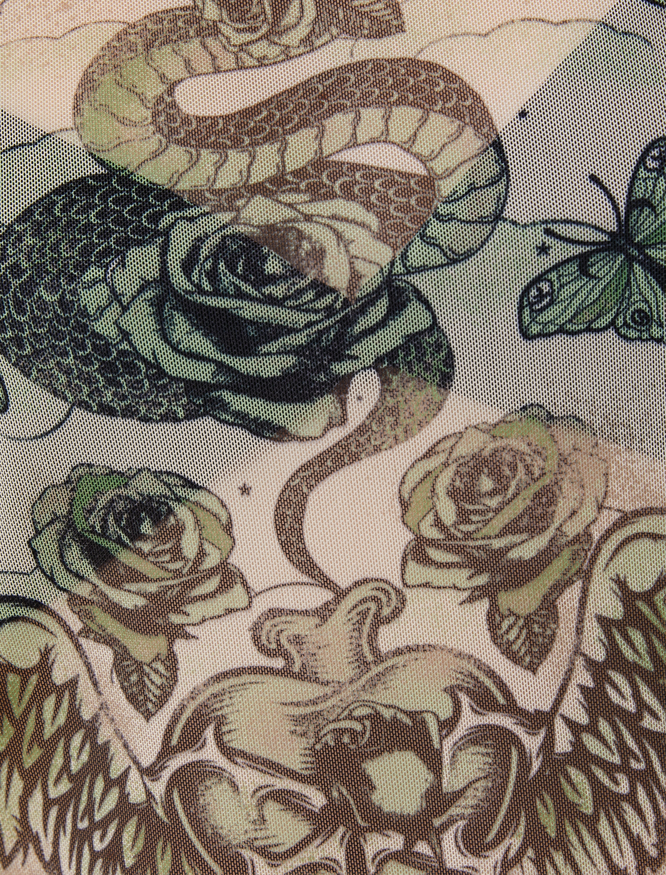   Uzun Kollu Tişört Transparan Baskılı Bisiklet Yaka