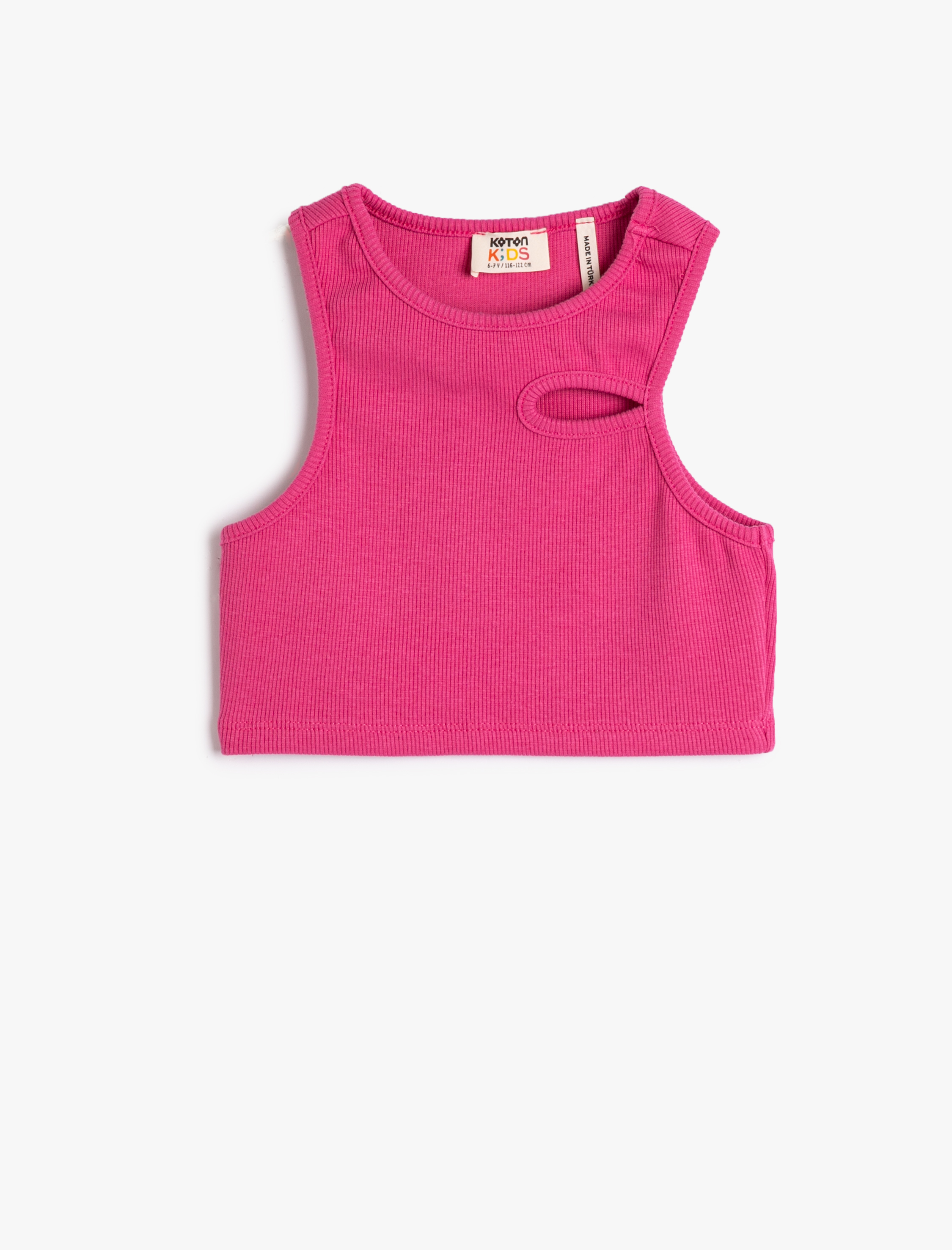  Kız Çocuk Crop Atlet Pencere Detaylı Pamuklu Ribanalı