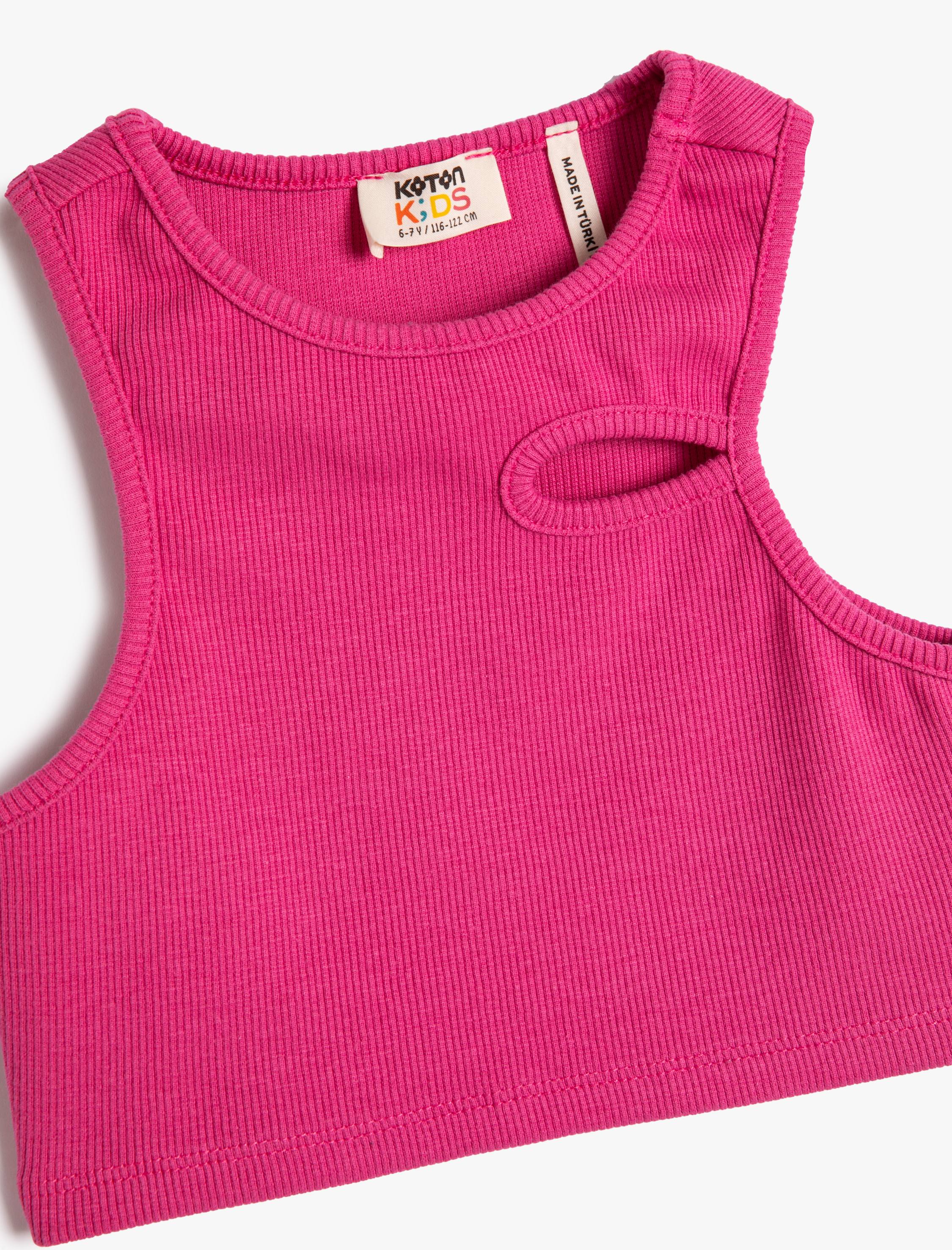  Kız Çocuk Crop Atlet Pencere Detaylı Pamuklu Ribanalı