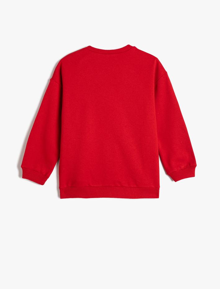 Kız Çocuk Unicorn Sweatshirt Baskılı Uzun Kollu Bisiklet Yaka