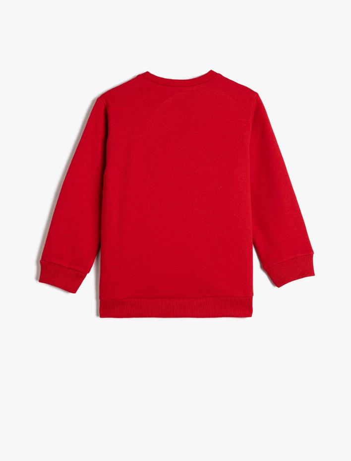 Erkek Çocuk Sweatshirt Şardonlu Kaplan Baskılı Bisiklet Yaka