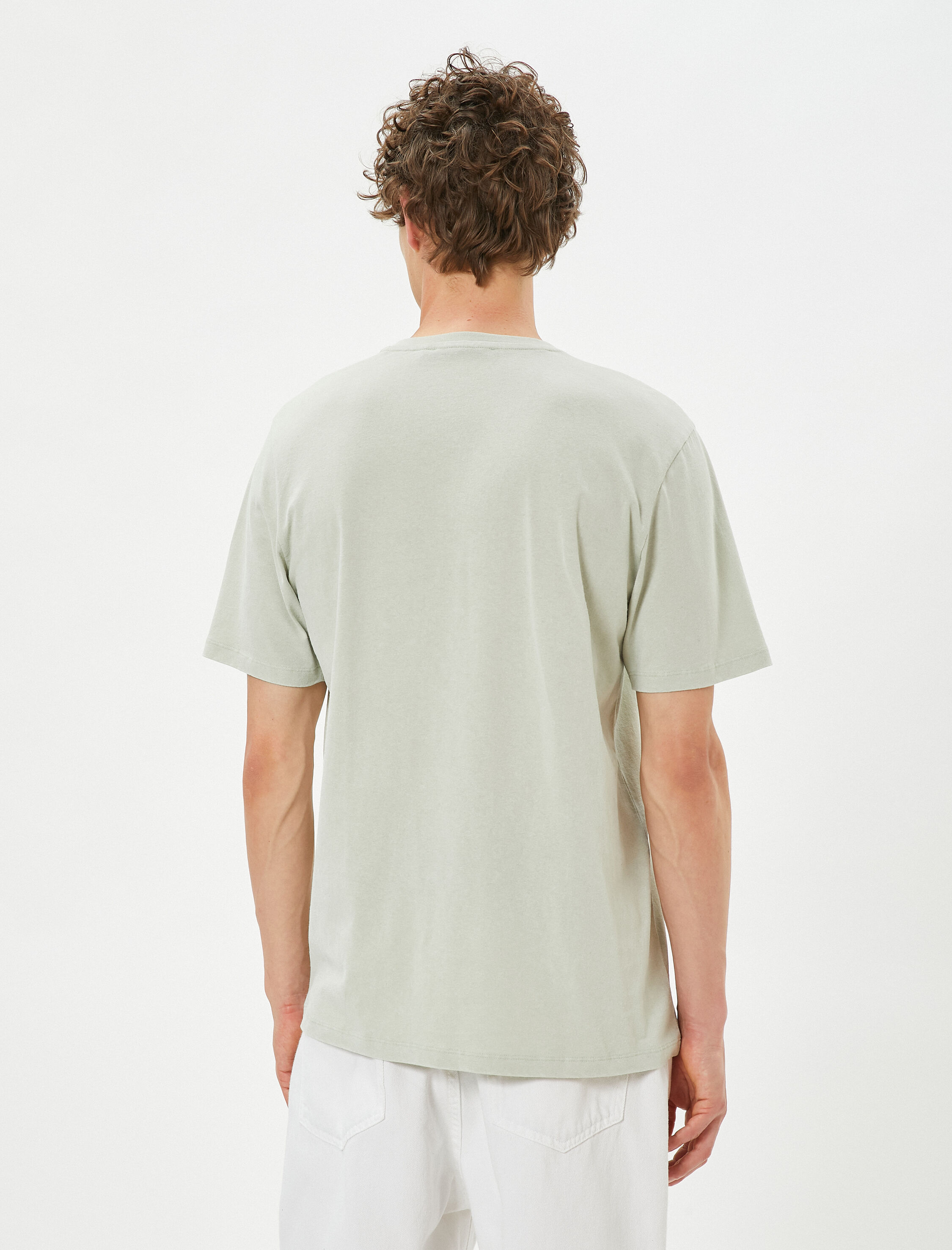   Slogan Baskılı Tişört Bisiklet Yaka Kısa Kollu Pamuklu