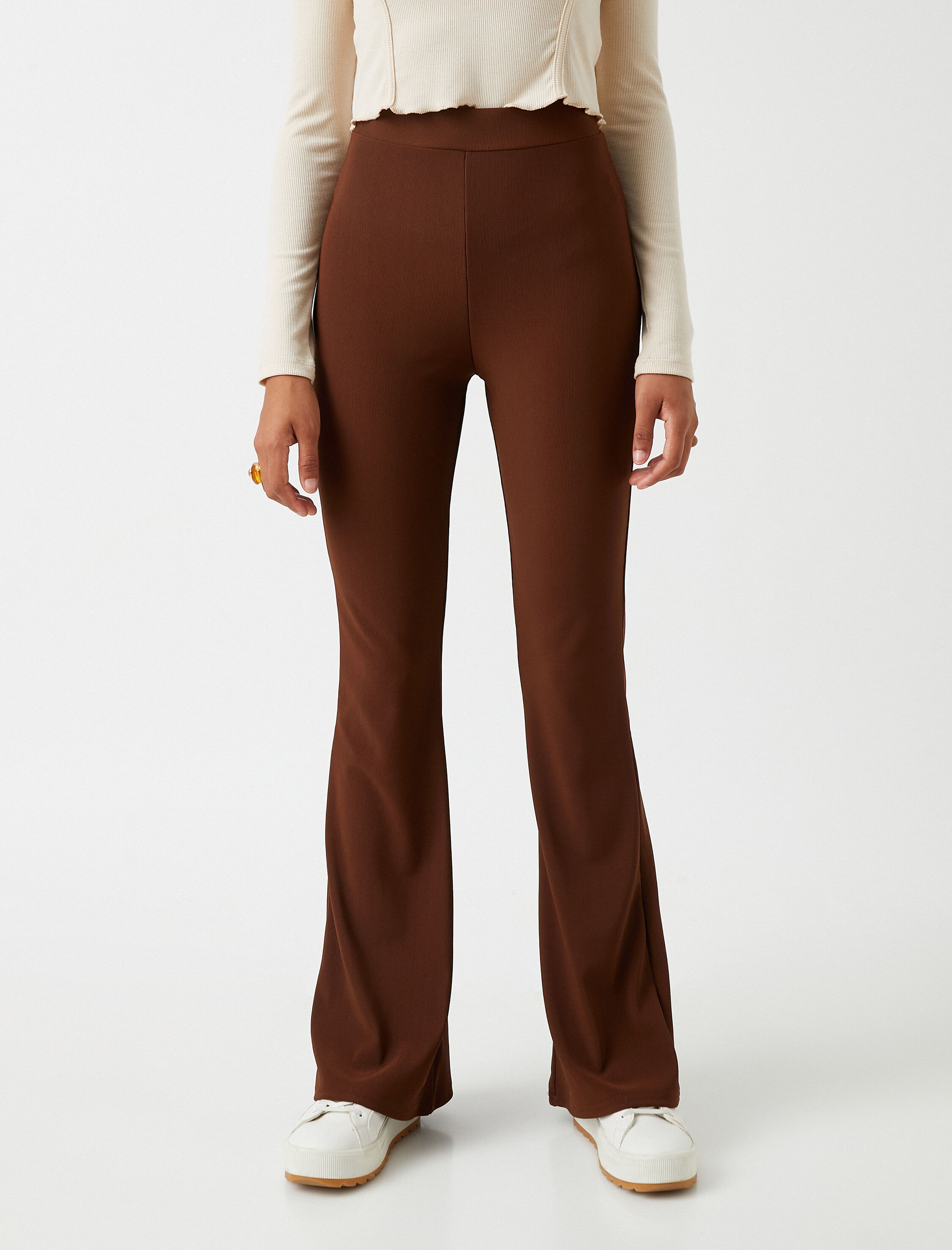 İspanyol Paça Pantolon Yüksek Bel