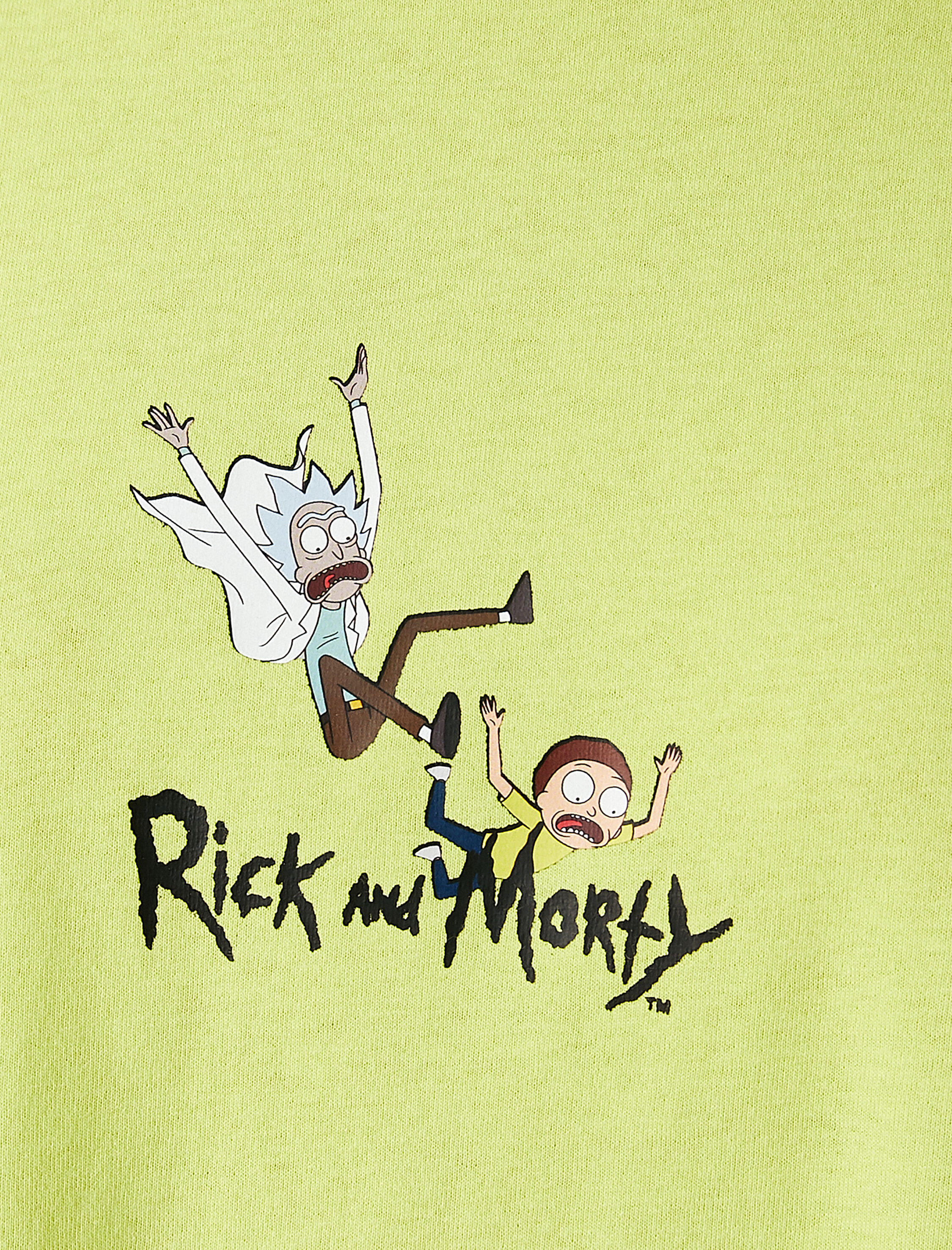  Ricky and Morty Baskılı Tişört Lisanslı Kısa Kollu Bisiklet Yaka