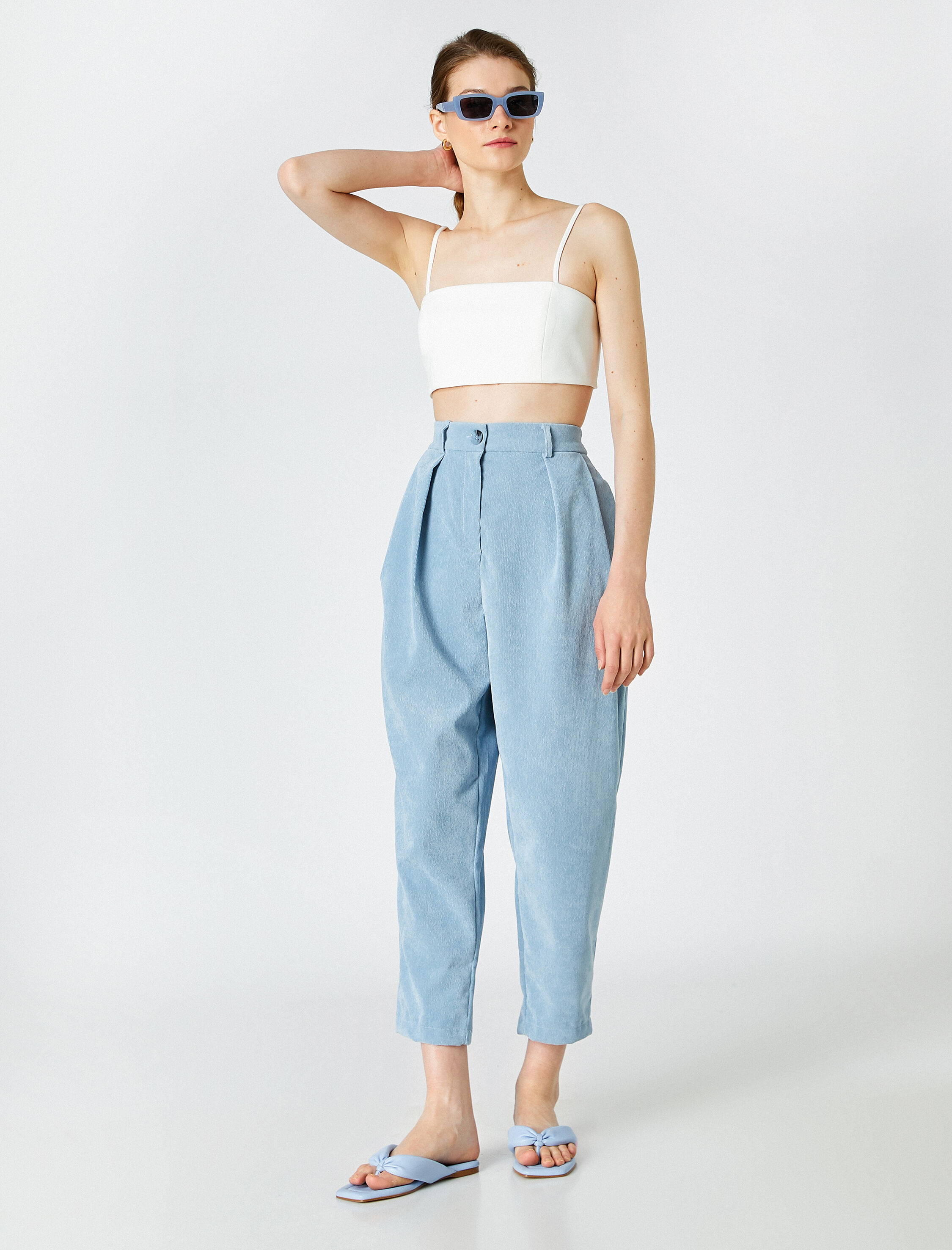   Kadife Pantolon Pileli