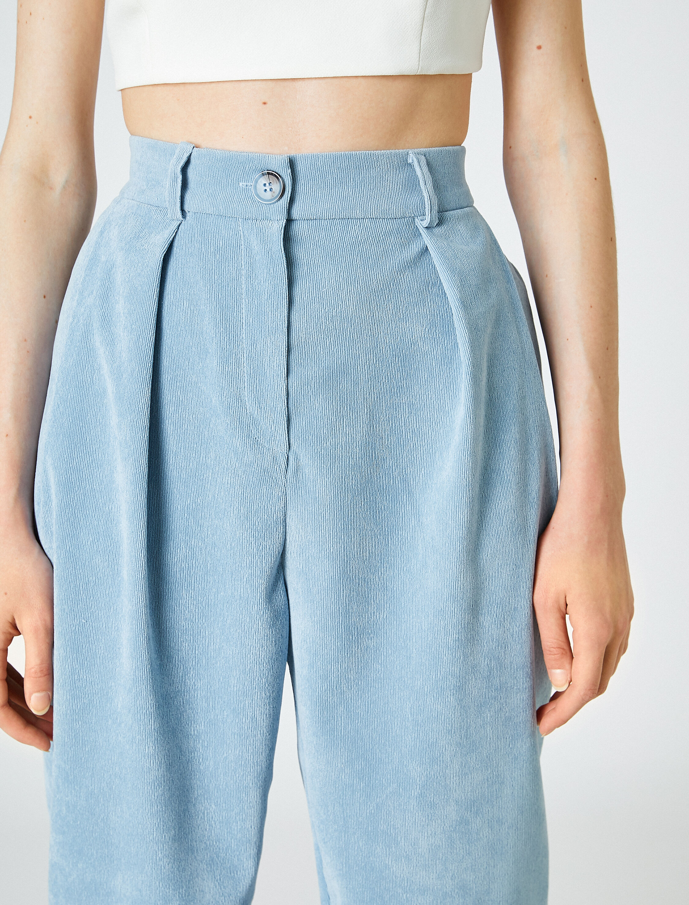   Kadife Pantolon Pileli