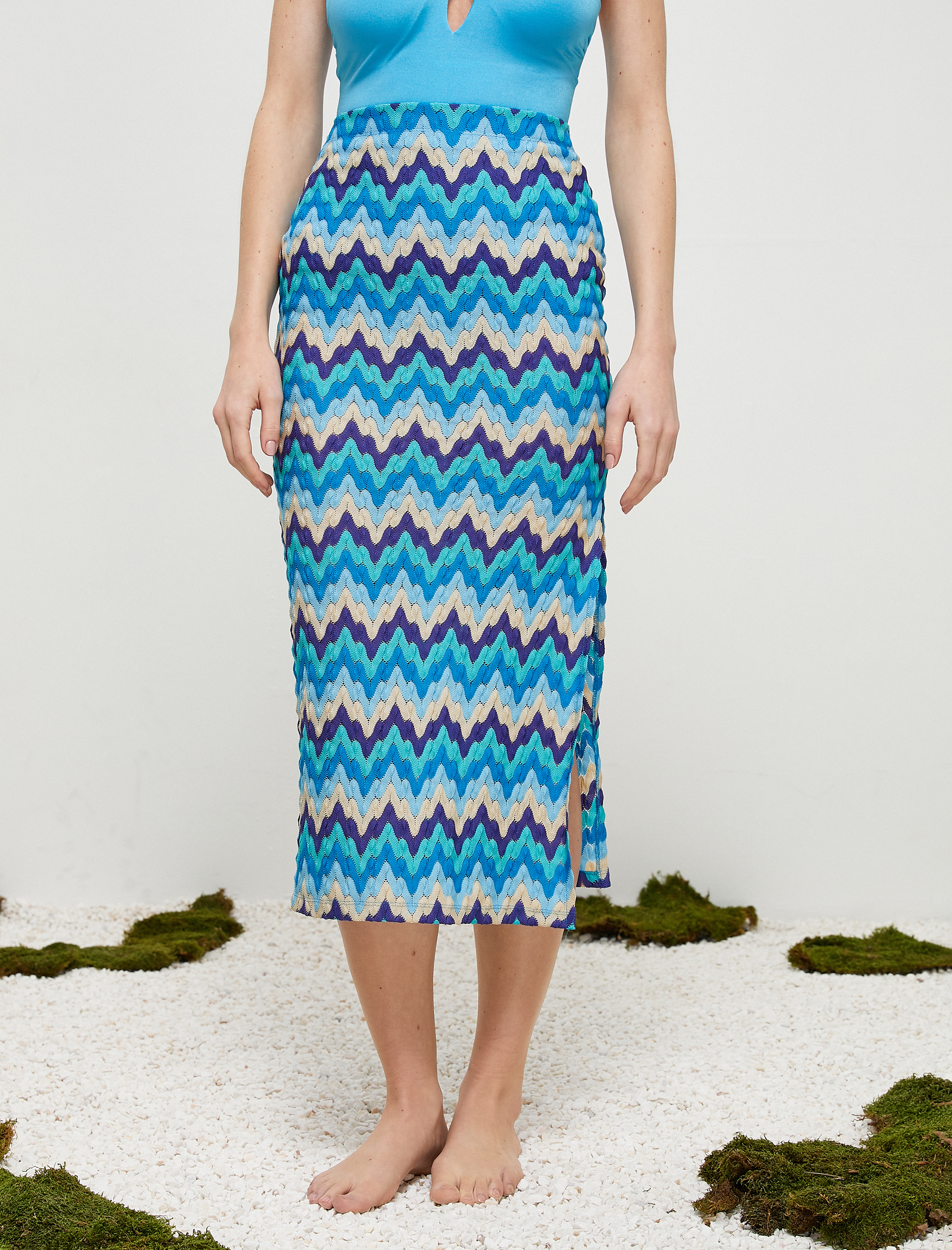   Koton X Şahika Ercümen - Kroşe Yırtmaçlı Midi Boy Pareo Etek