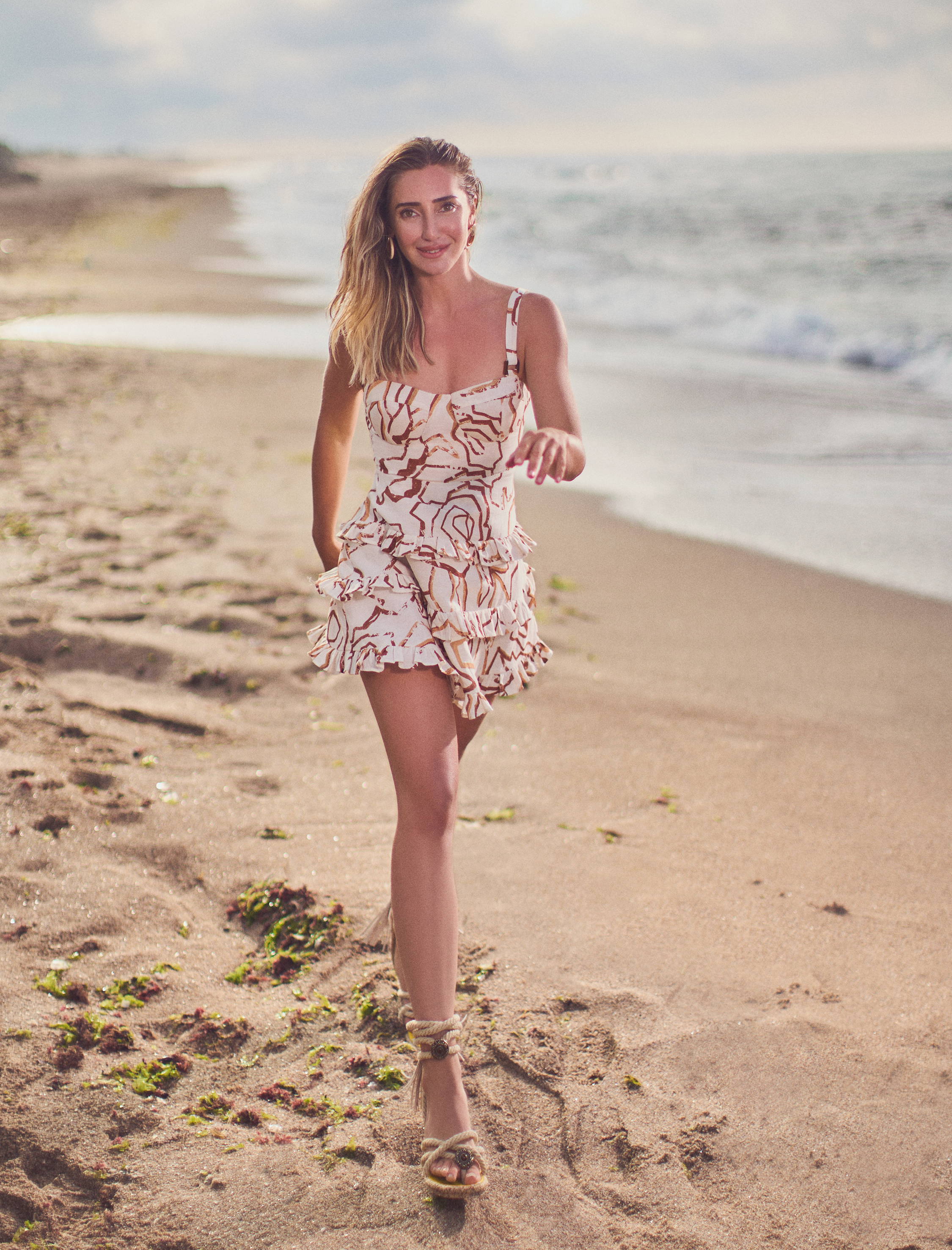   Şahika Ercümen X Koton - Keten Karışımlı Askılı Cuplı Mini Elbise