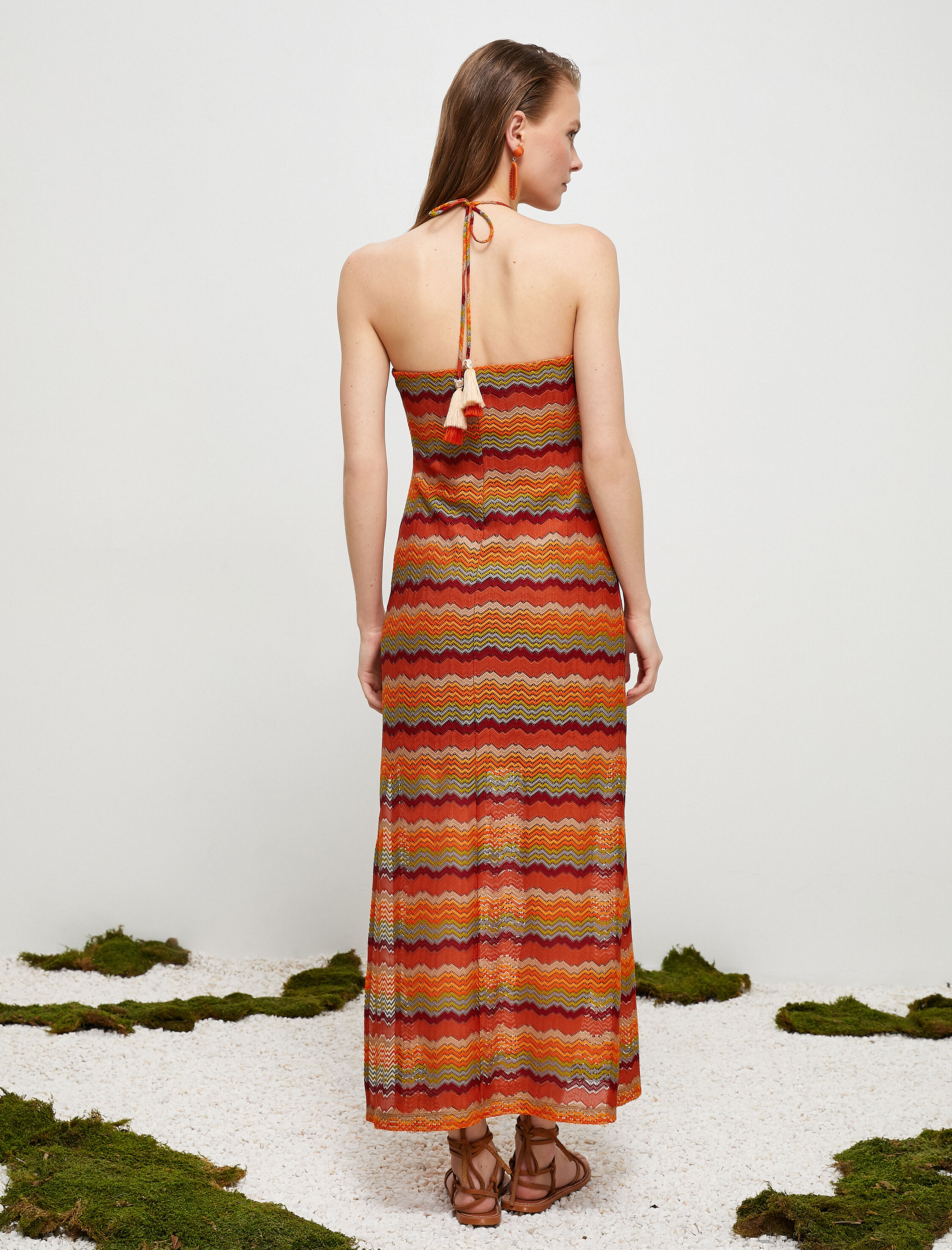   Şahika Ercümen X Koton - Kroşe Boncuklu Uzun Elbise