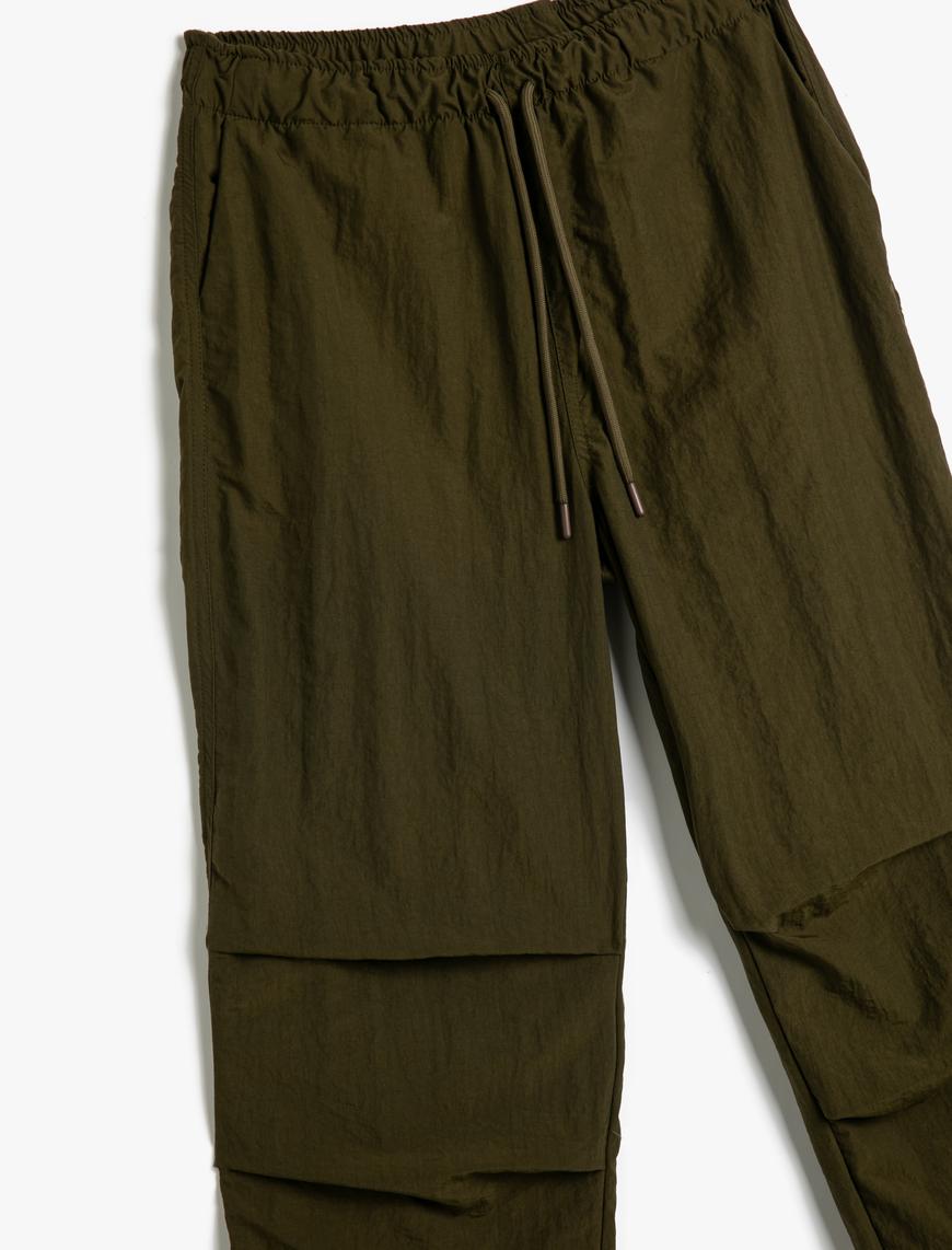   Paraşüt Pantolon Beli Bağcıklı Cep Detaylı Stoperli