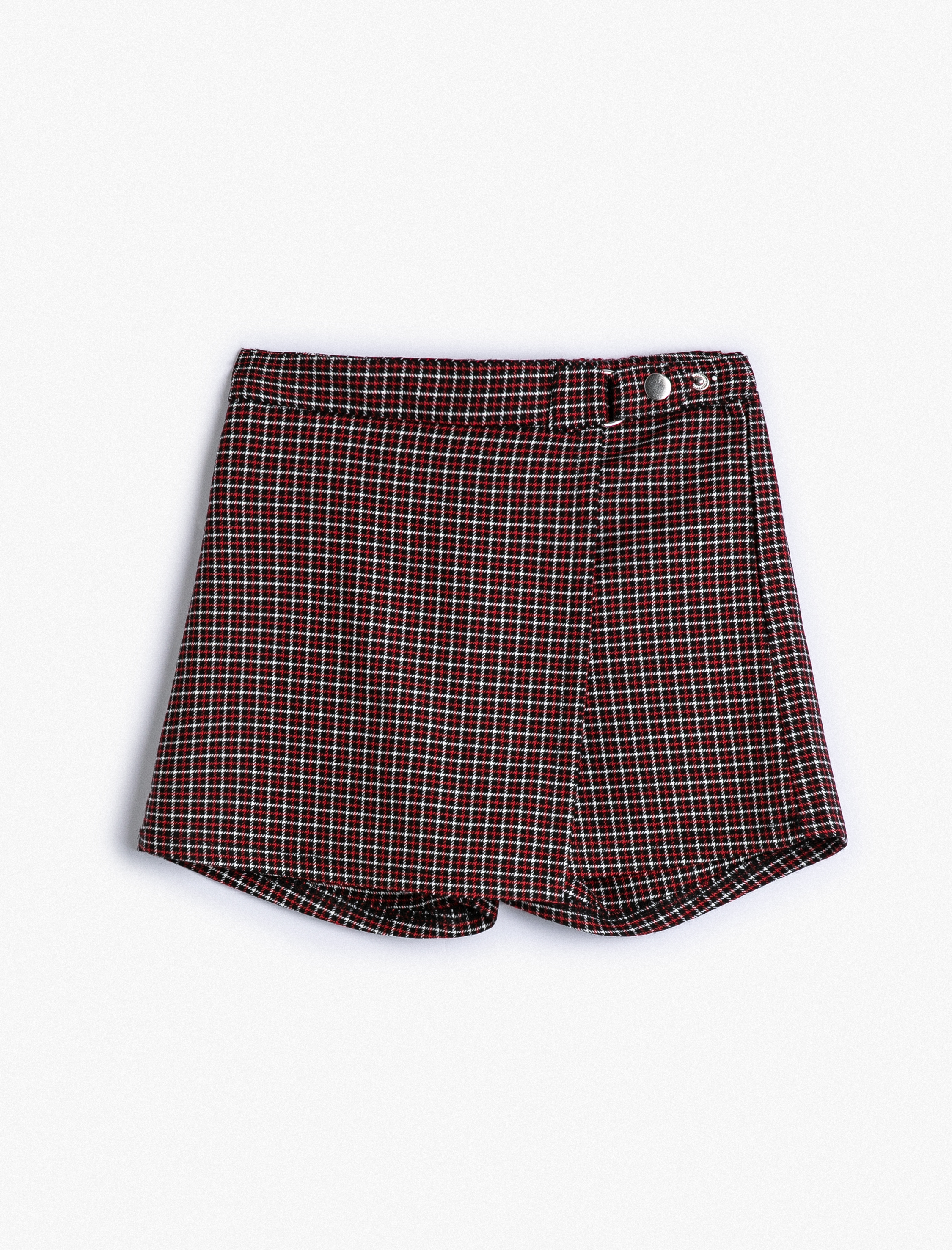  Kız Çocuk Şort Etek Kruvaze Beli Lastikli