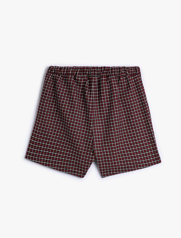 Kız Çocuk Şort Etek Kruvaze Beli Lastikli