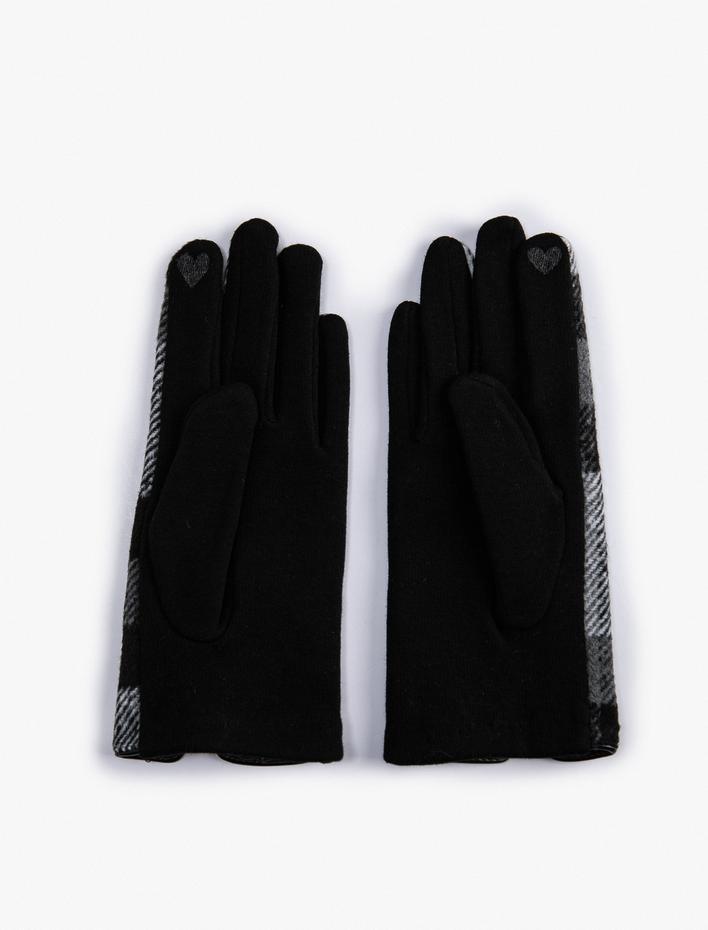 Kadın Ekose Eldiven Yumuşak Dokulu