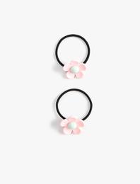 Lastikli Saç Tokası Çiçek Detaylı 2'li