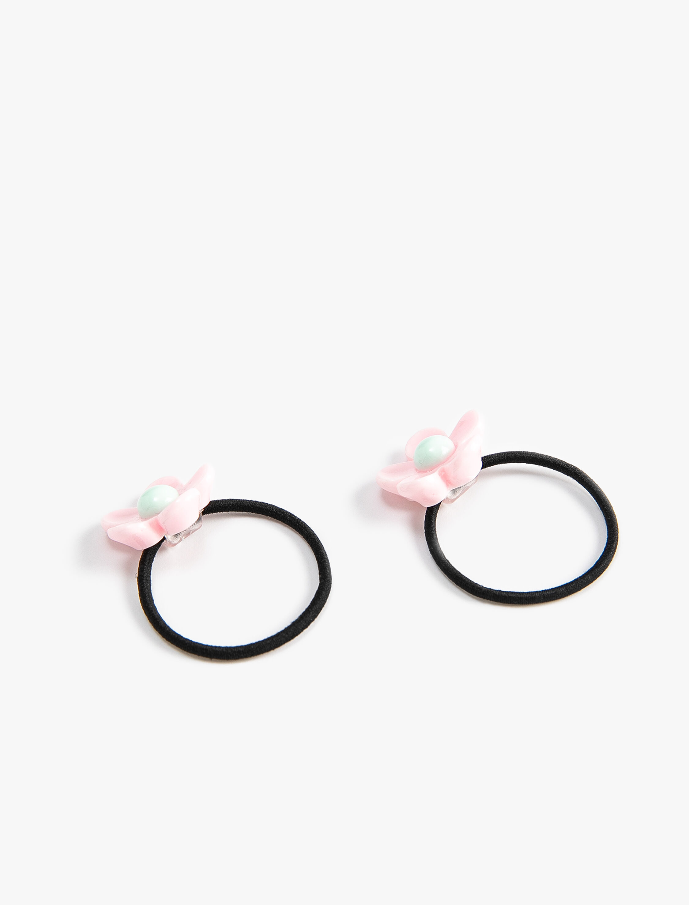  Kız Çocuk Lastikli Saç Tokası Çiçek Detaylı 2'li