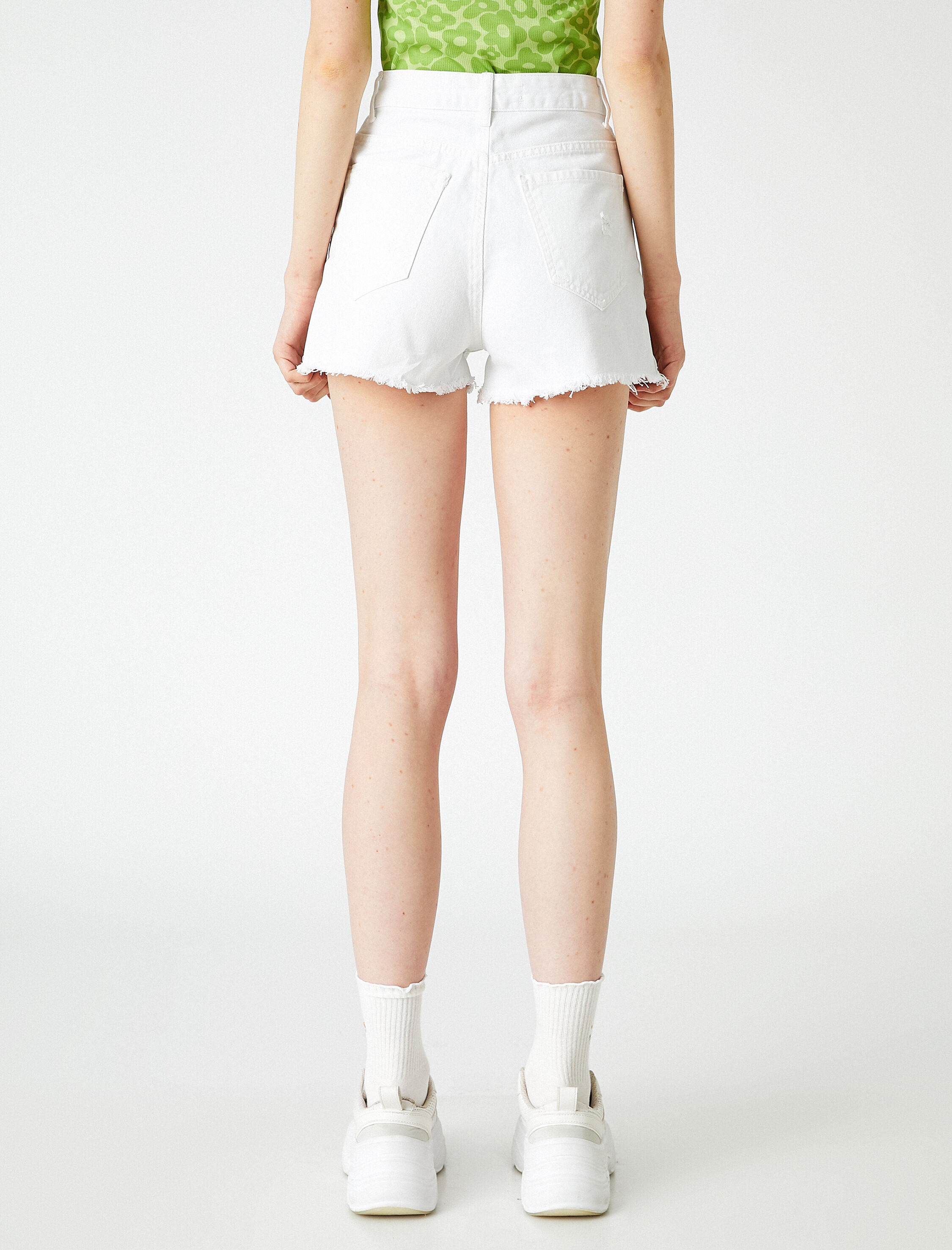   Yüksek Bel Kot Şort