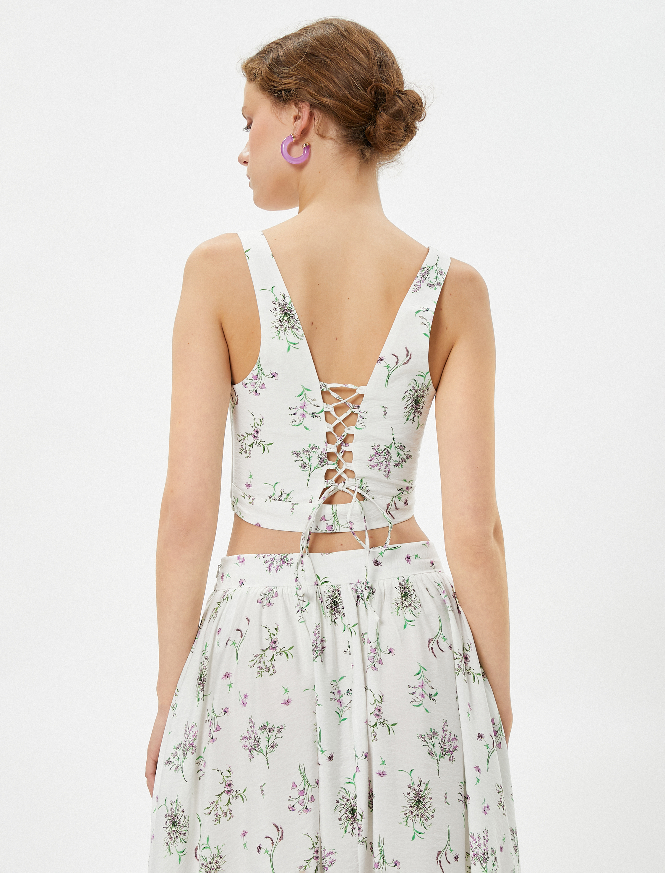 Tuba Ünsal X Koton - Askılı Çiçekli Korse Büstiyer