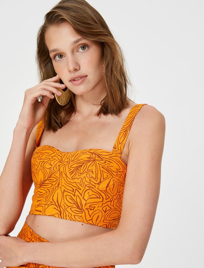  Koton X Şahika Ercümen - Askılı Kalp Yaka Crop Büstiyer