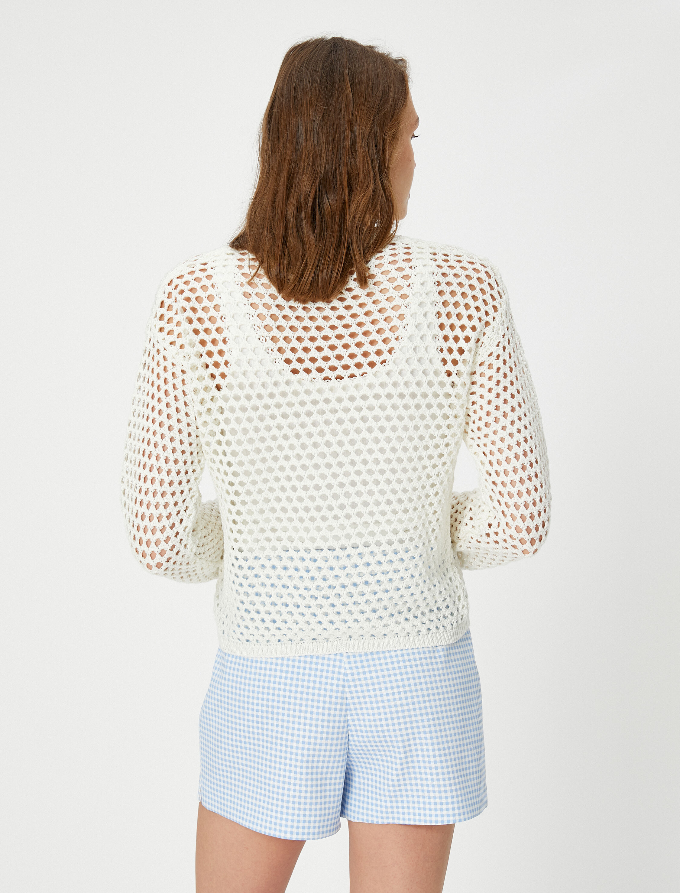   Ajurlu Kroşe V Yaka Hırka