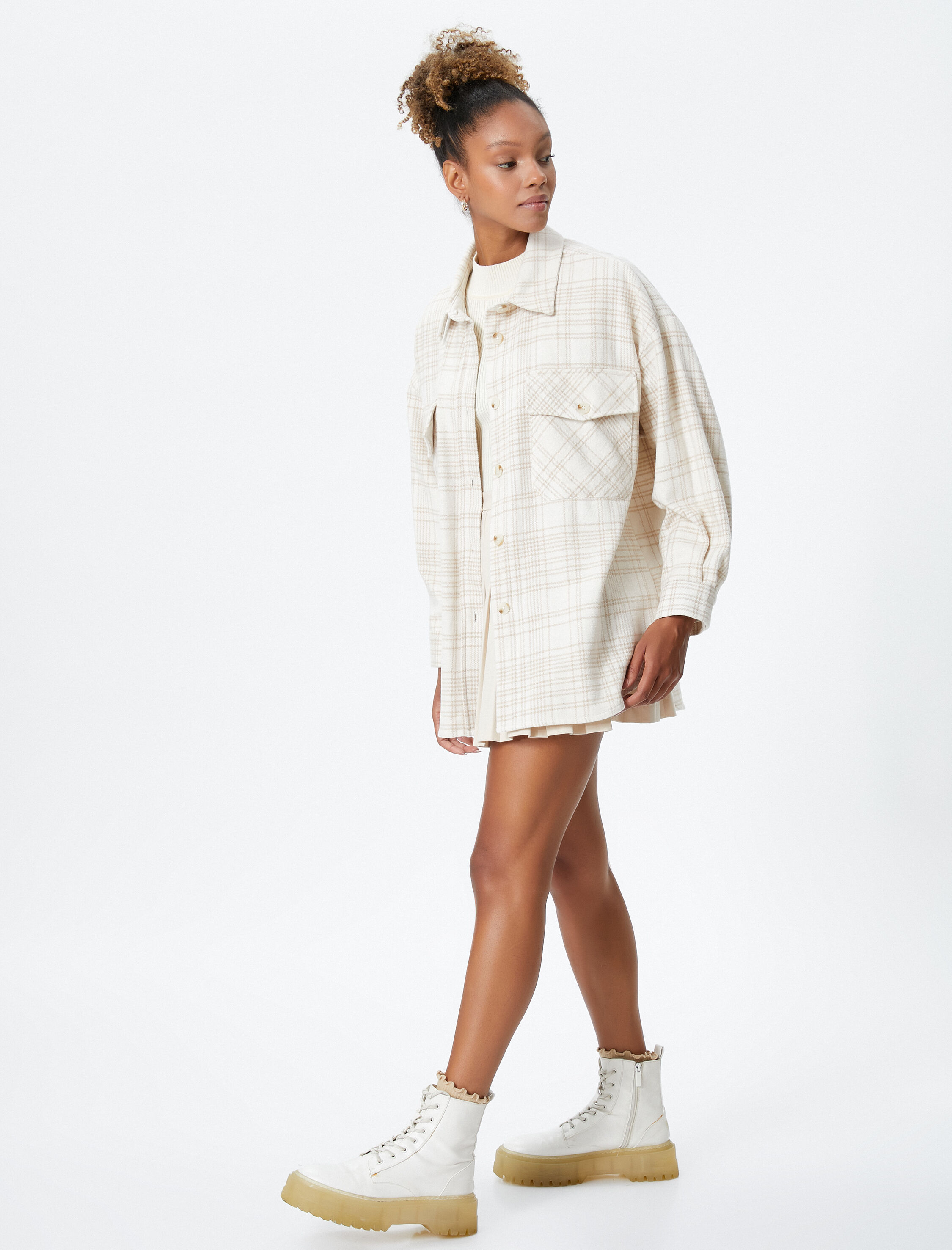 Gömlek Ceket Kapaklı Cepli Yumuşak Dokulu